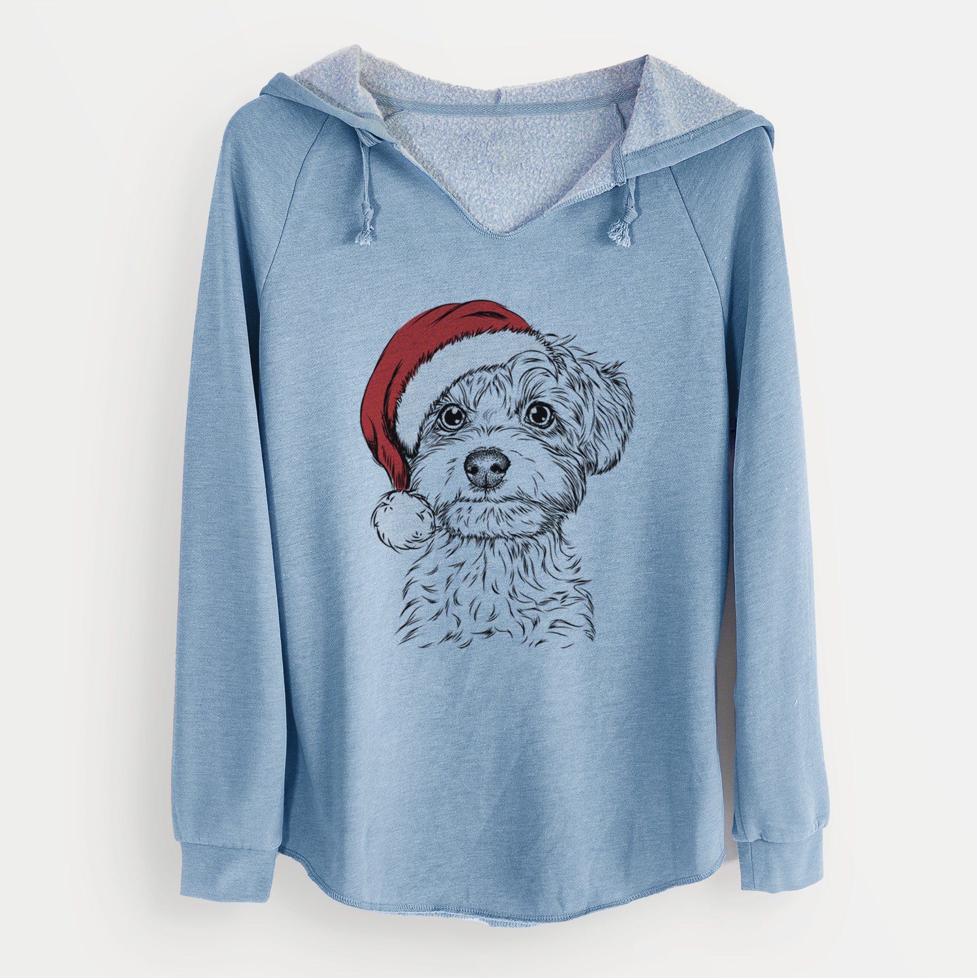 Santa Elliott the Yorkiepoo - Cali Wave Hooded Sweatshirt