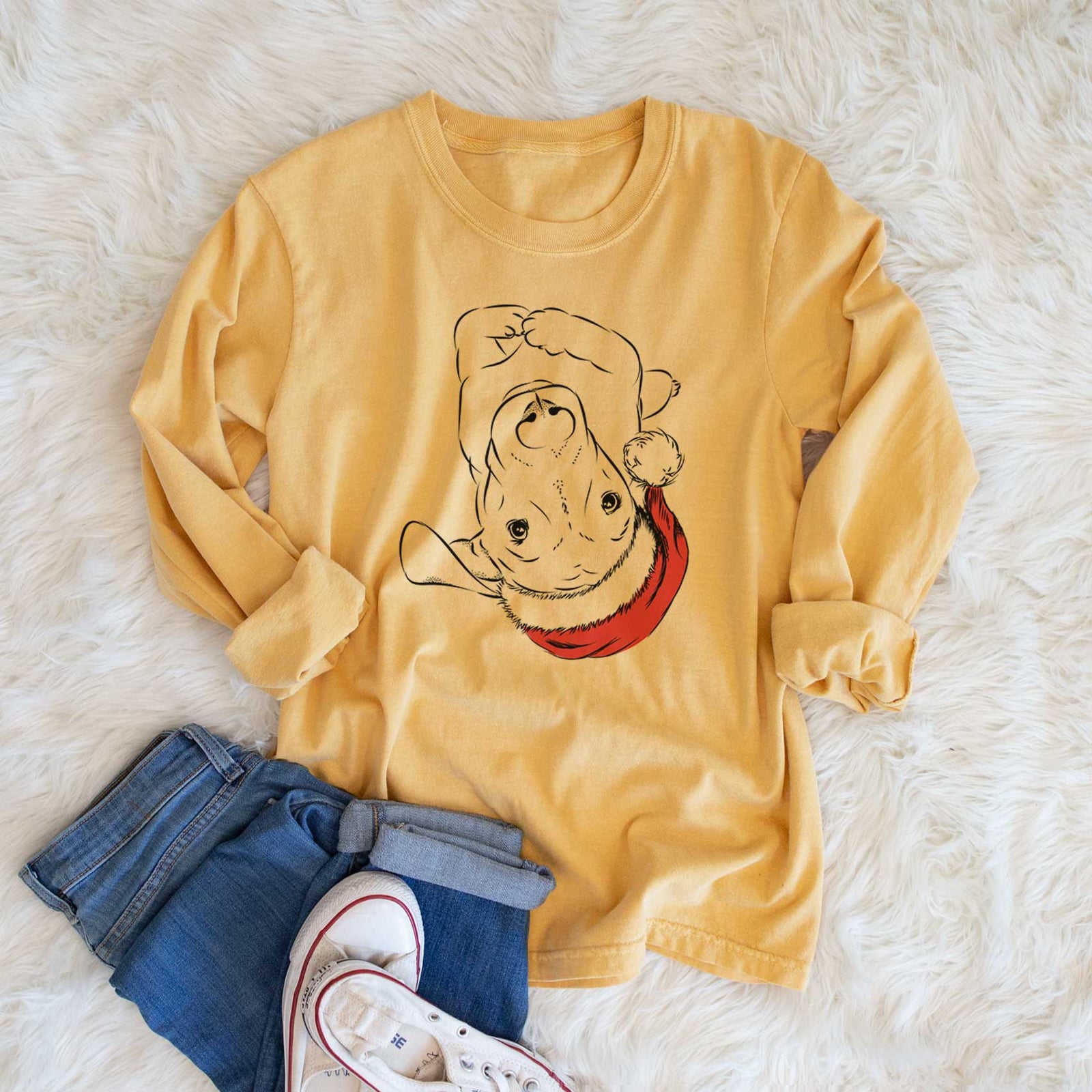 Santa Eloise the Mixed Breed - Heavyweight 100% Cotton Long Sleeve