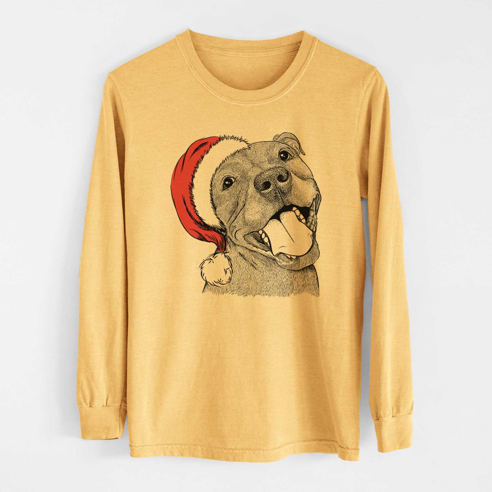 Santa Eloise the Pitbull Mix - Heavyweight 100% Cotton Long Sleeve