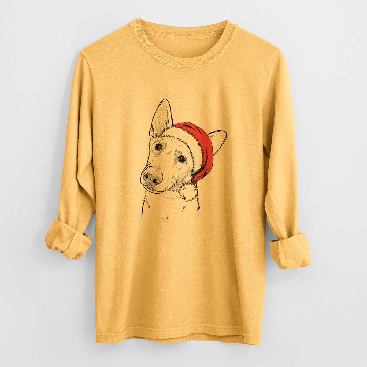 Santa Elsa the German Shepherd - Heavyweight 100% Cotton Long Sleeve