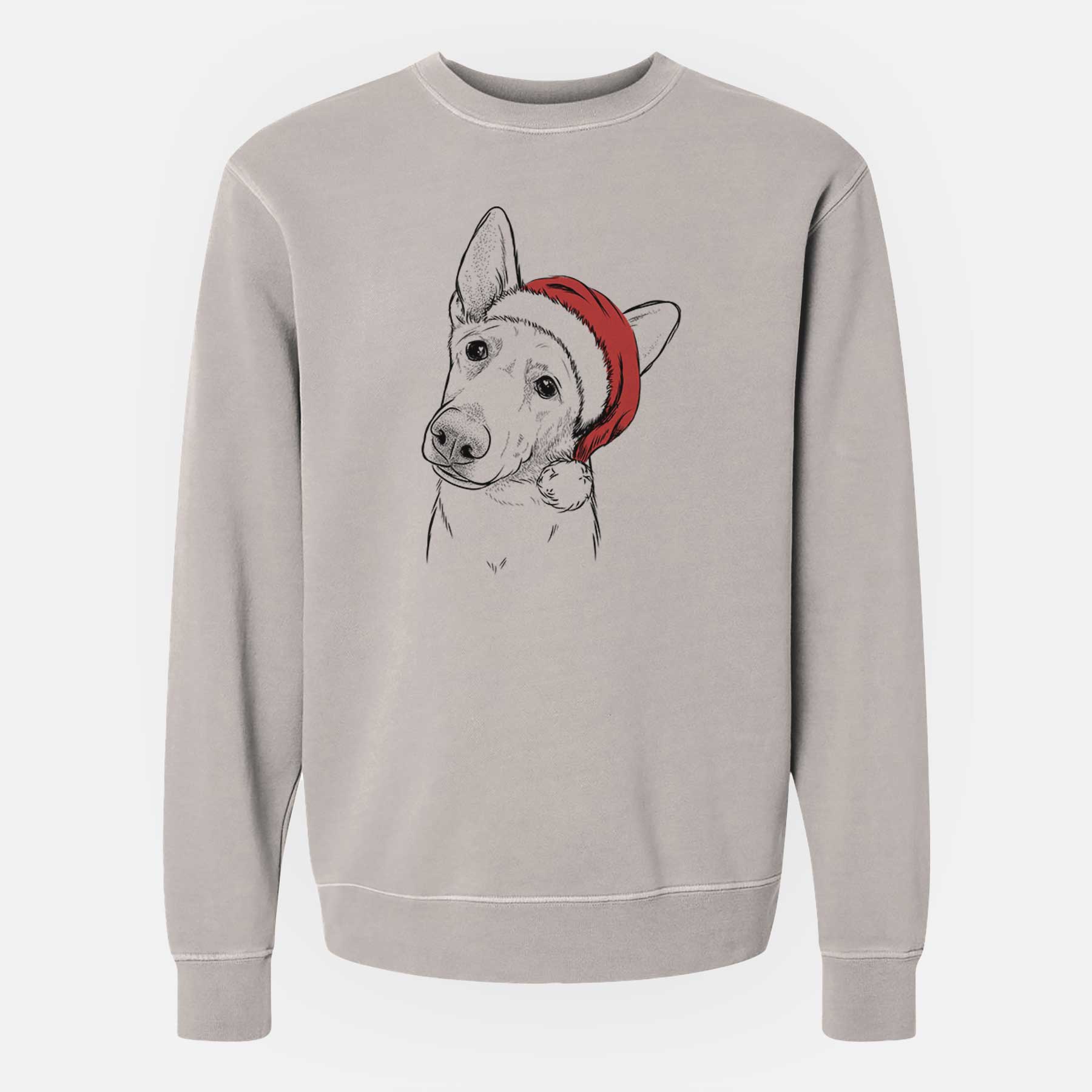 Santa Elsa the German Shepherd - Unisex Pigment Dyed Crew Sweatshirt