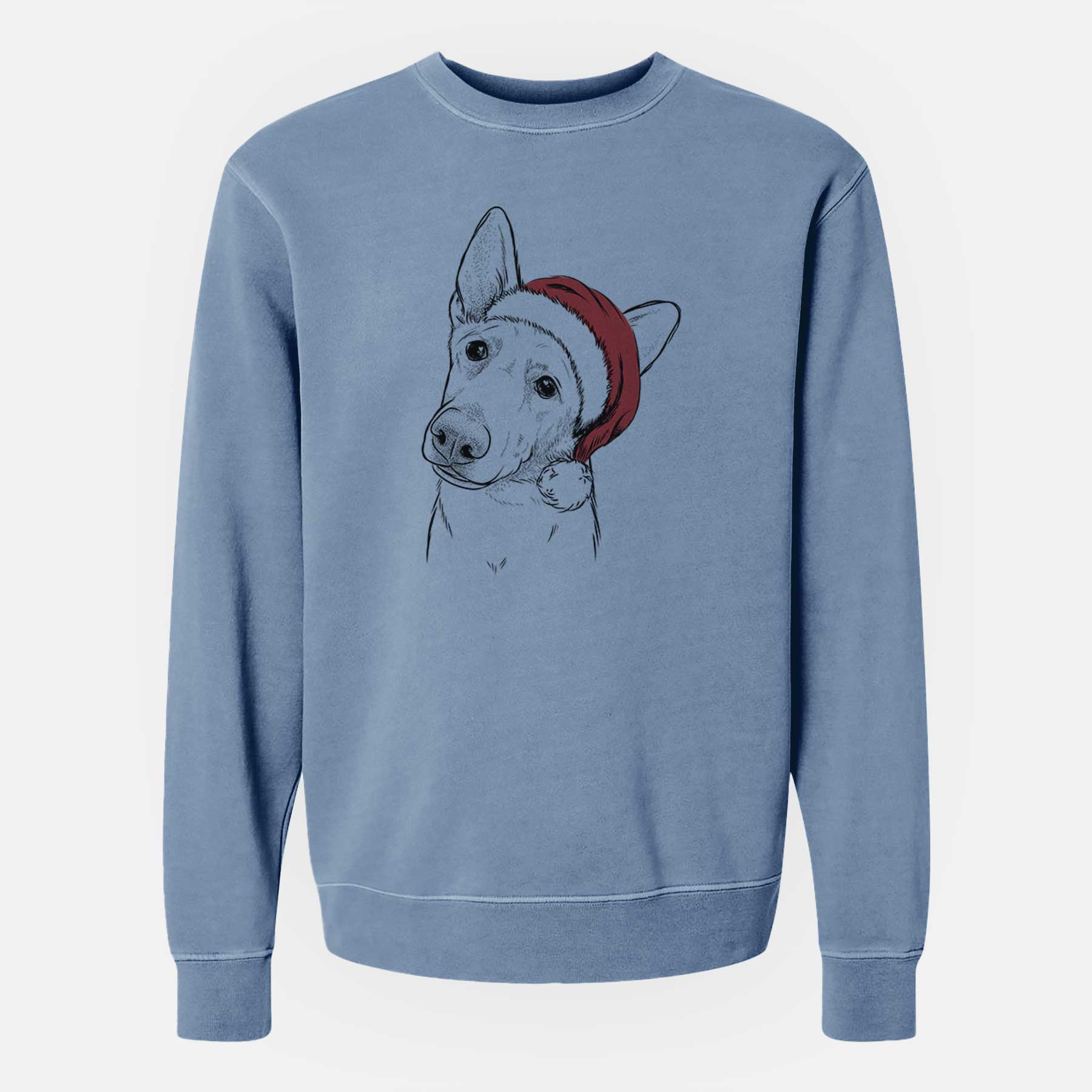 Santa Elsa the German Shepherd - Unisex Pigment Dyed Crew Sweatshirt