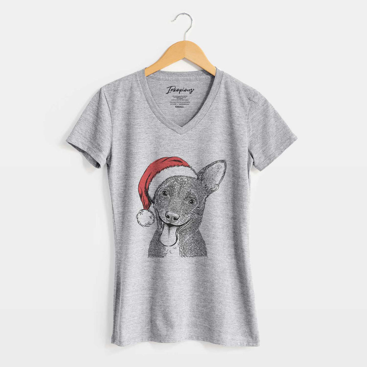 Santa Elvira the Terrier Mix - Women's V-neck Shirt