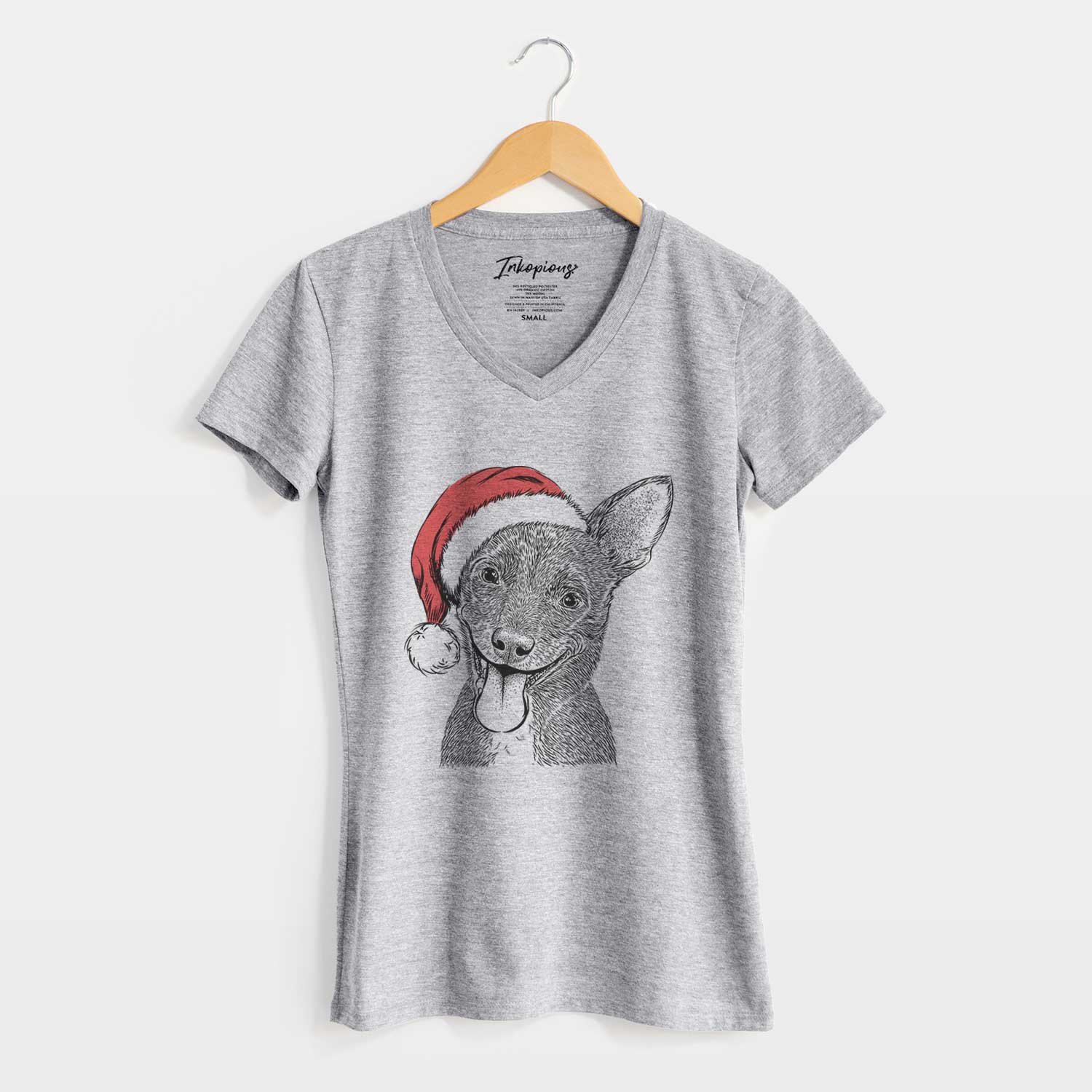 Santa Elvira the Terrier Mix - Women's V-neck Shirt