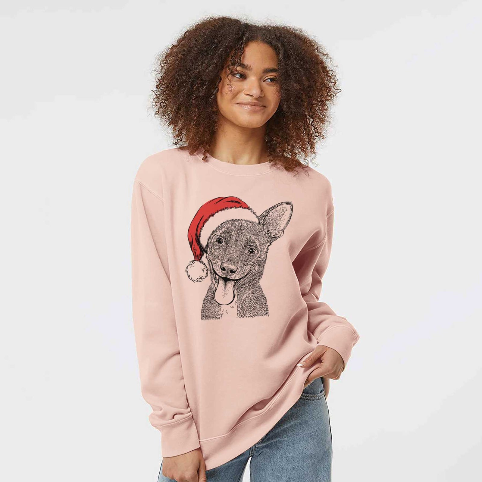 Santa Elvira the Terrier Mix - Unisex Pigment Dyed Crew Sweatshirt