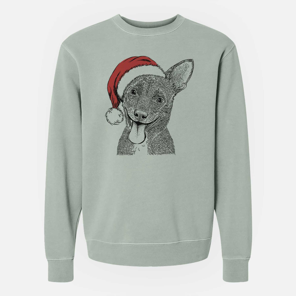 Santa Elvira the Terrier Mix - Unisex Pigment Dyed Crew Sweatshirt