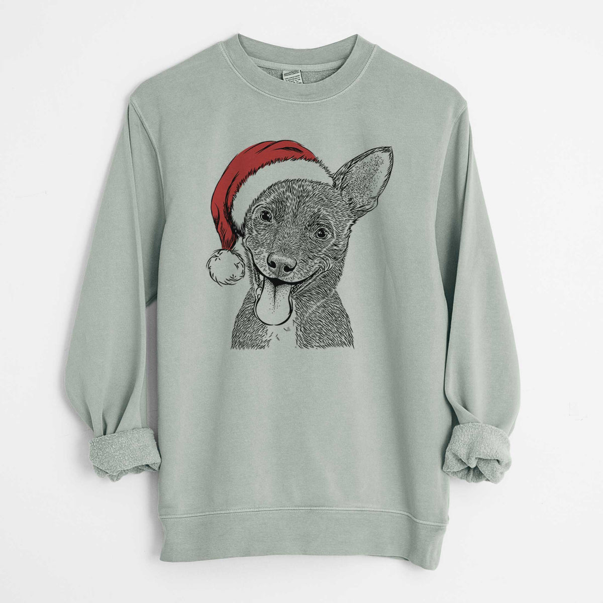 Santa Elvira the Terrier Mix - Unisex Pigment Dyed Crew Sweatshirt