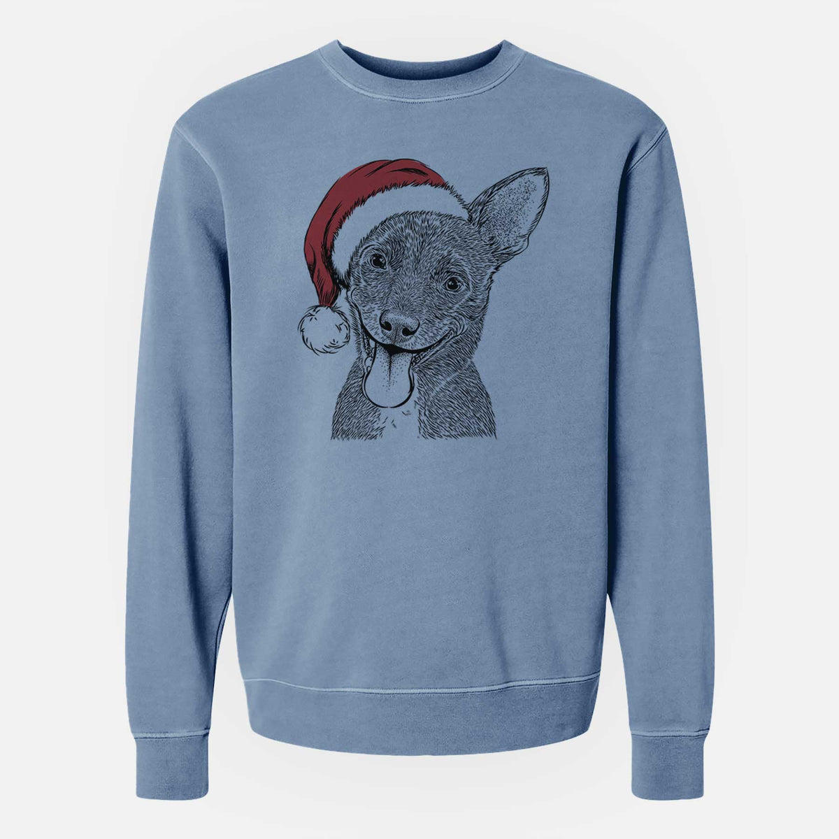 Santa Elvira the Terrier Mix - Unisex Pigment Dyed Crew Sweatshirt