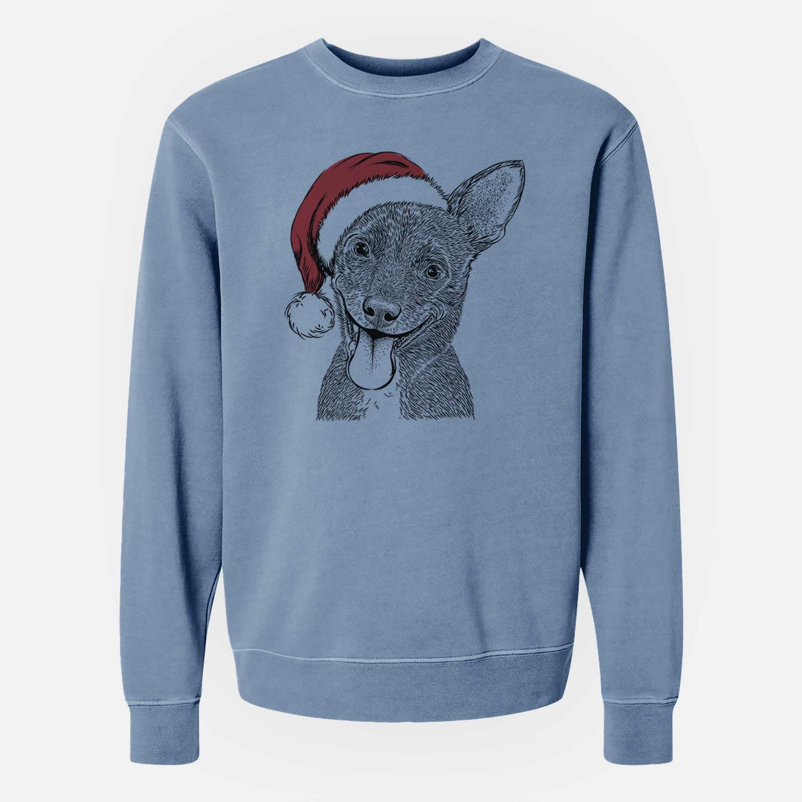 Santa Elvira the Terrier Mix - Unisex Pigment Dyed Crew Sweatshirt