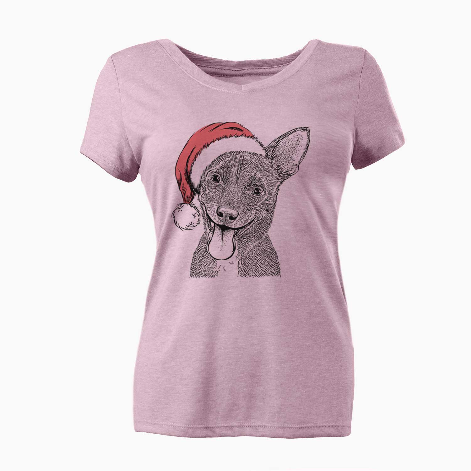 Santa Elvira the Terrier Mix - Women's V-neck Shirt