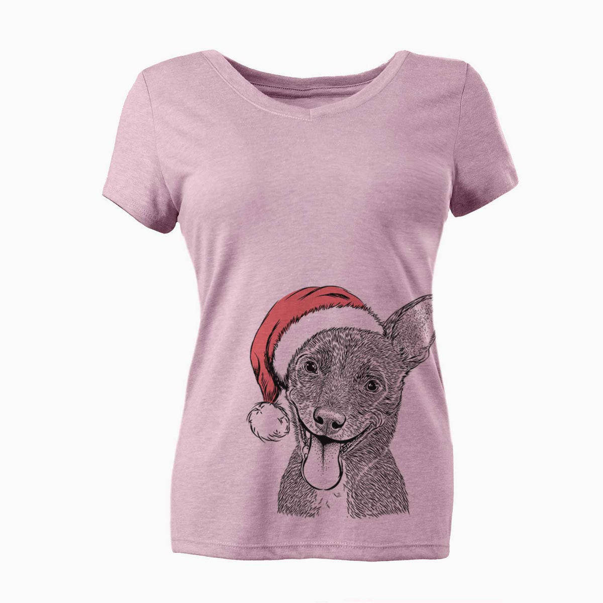 Santa Elvira the Terrier Mix - Women's V-neck Shirt