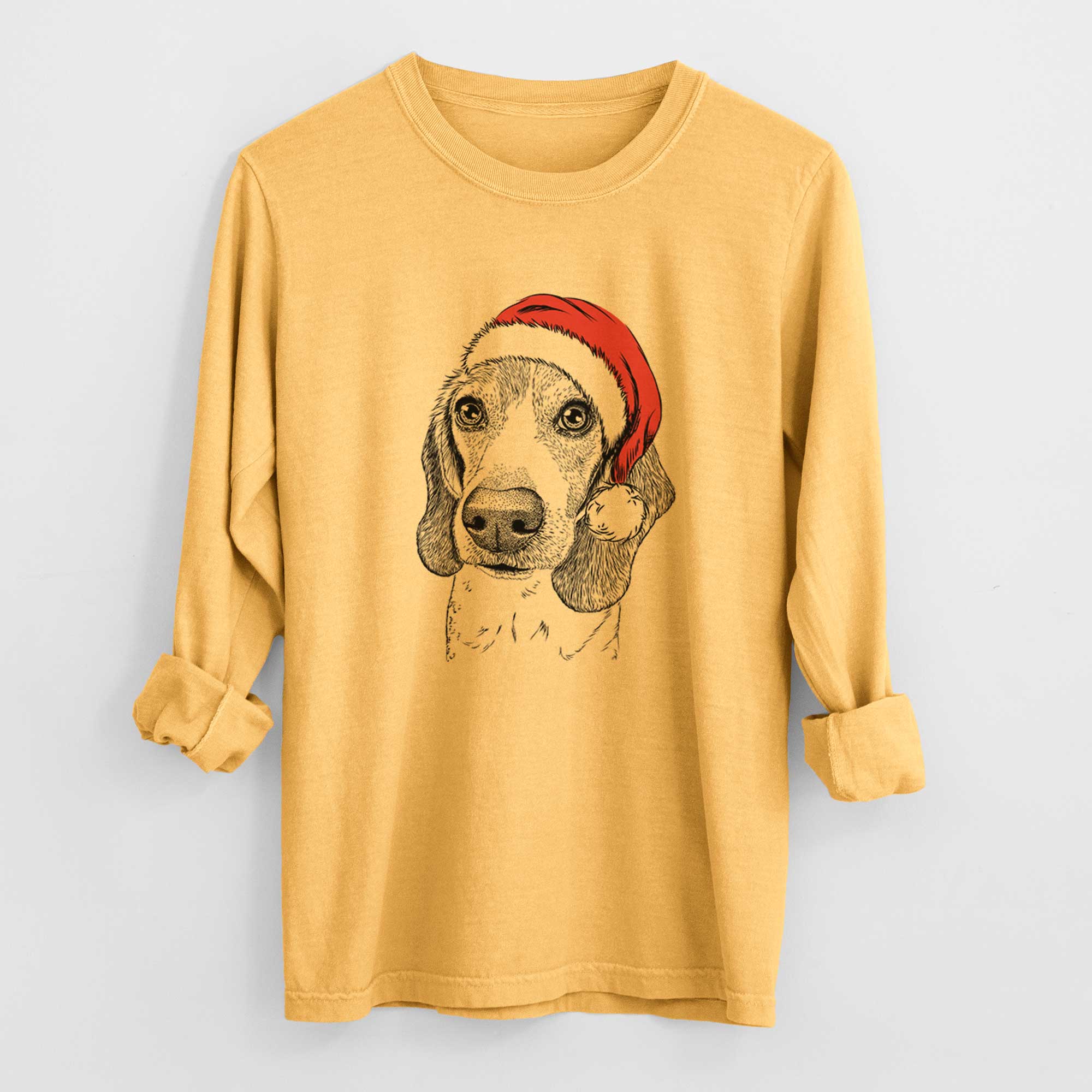 Santa Elvis the Bluetick Beagle - Heavyweight 100% Cotton Long Sleeve