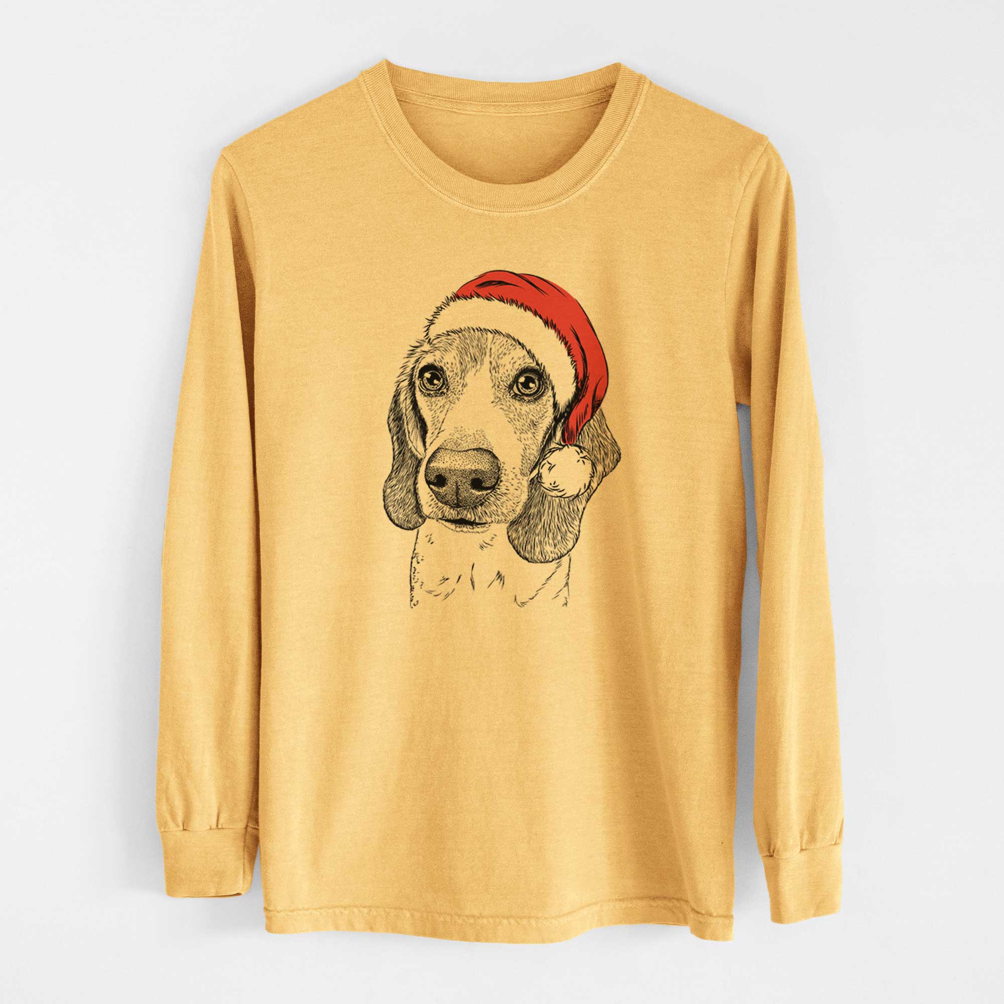 Santa Elvis the Bluetick Beagle - Heavyweight 100% Cotton Long Sleeve