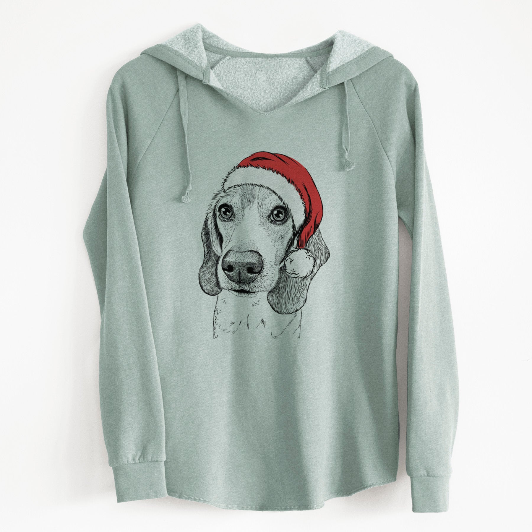 Santa Elvis the Bluetick Beagle - Cali Wave Hooded Sweatshirt