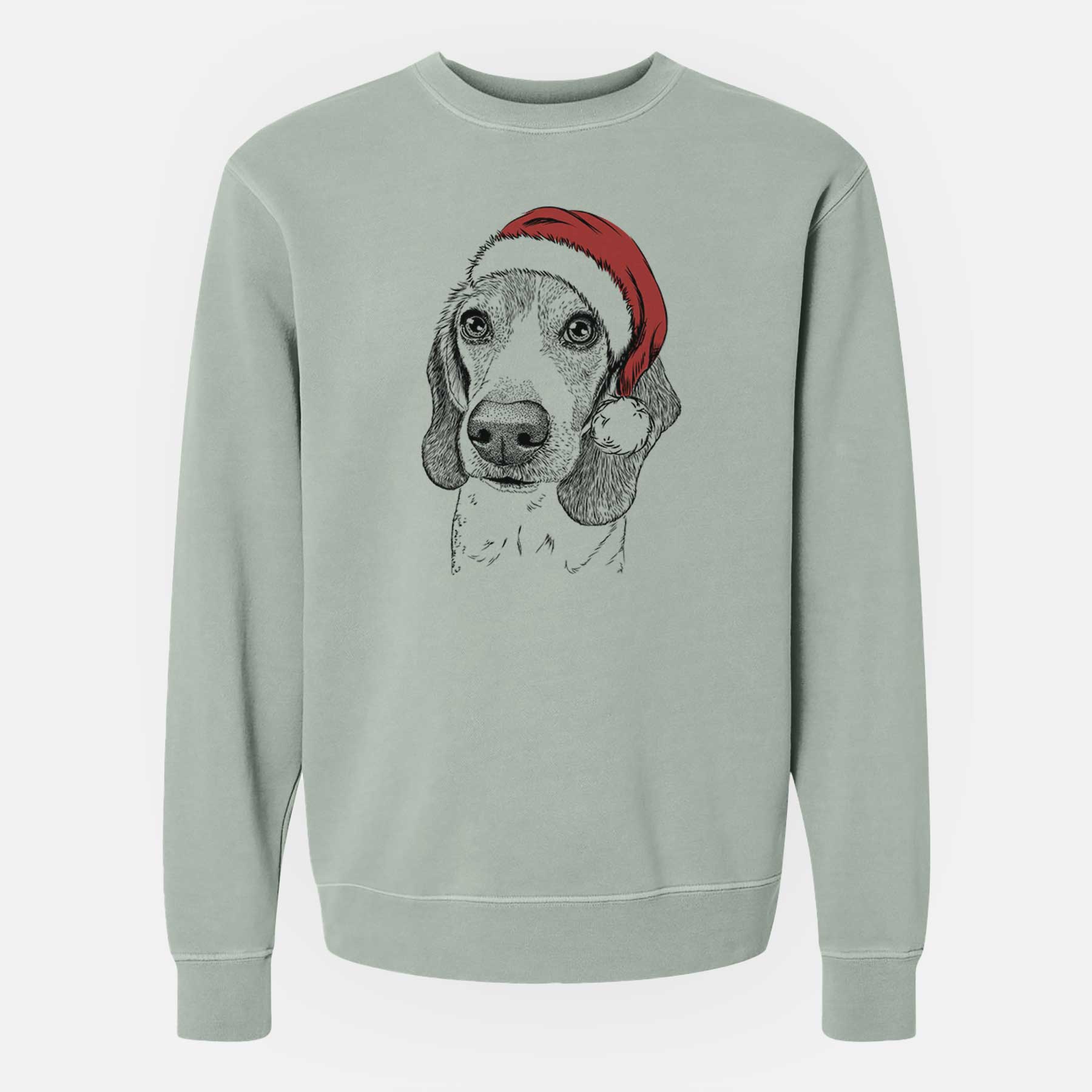 Santa Elvis the Bluetick Beagle - Unisex Pigment Dyed Crew Sweatshirt