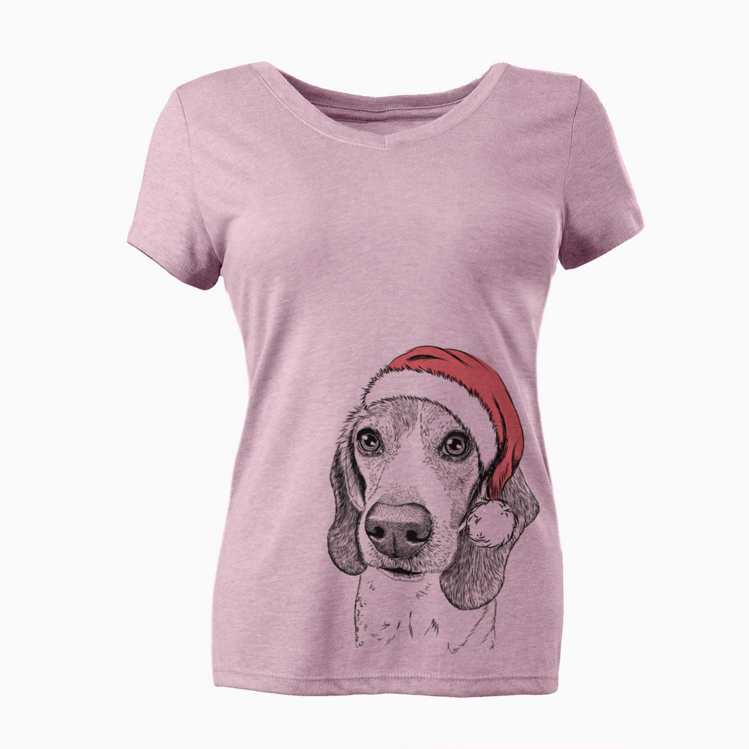 Santa Elvis the Bluetick Beagle - Women's V-neck Shirt