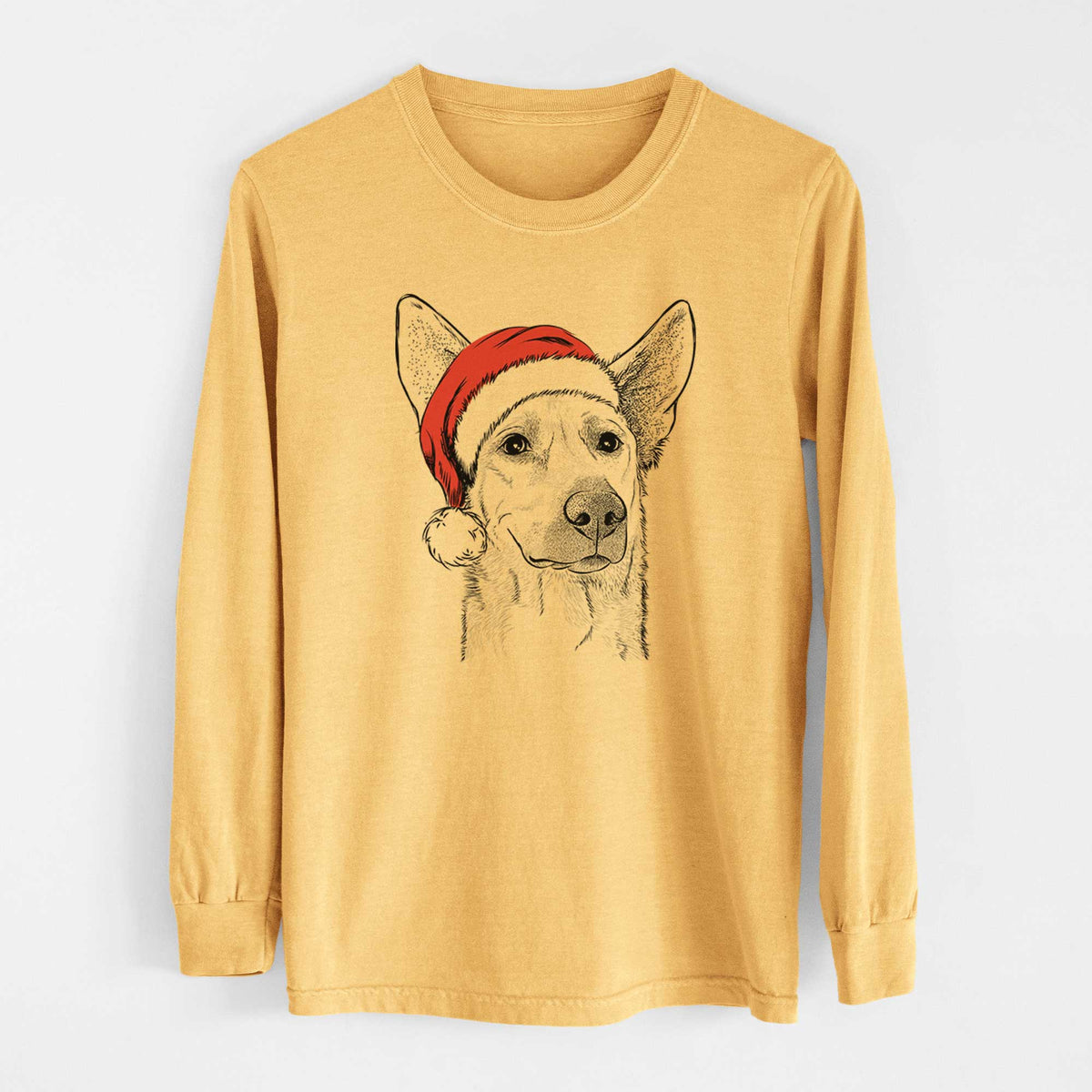 Santa Ember the Shepherd Mix - Heavyweight 100% Cotton Long Sleeve