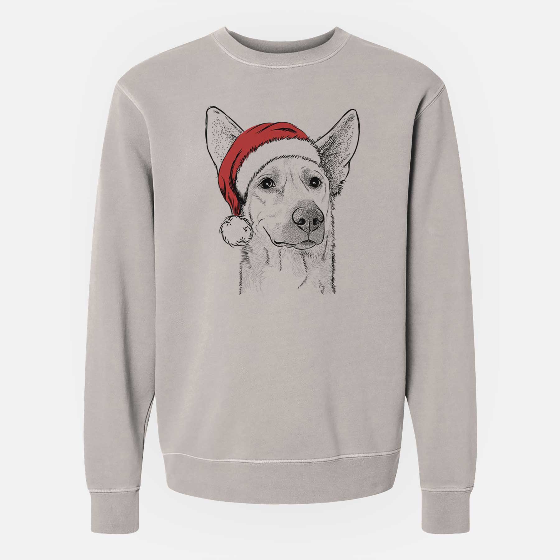 Santa Ember the Shepherd Mix - Unisex Pigment Dyed Crew Sweatshirt