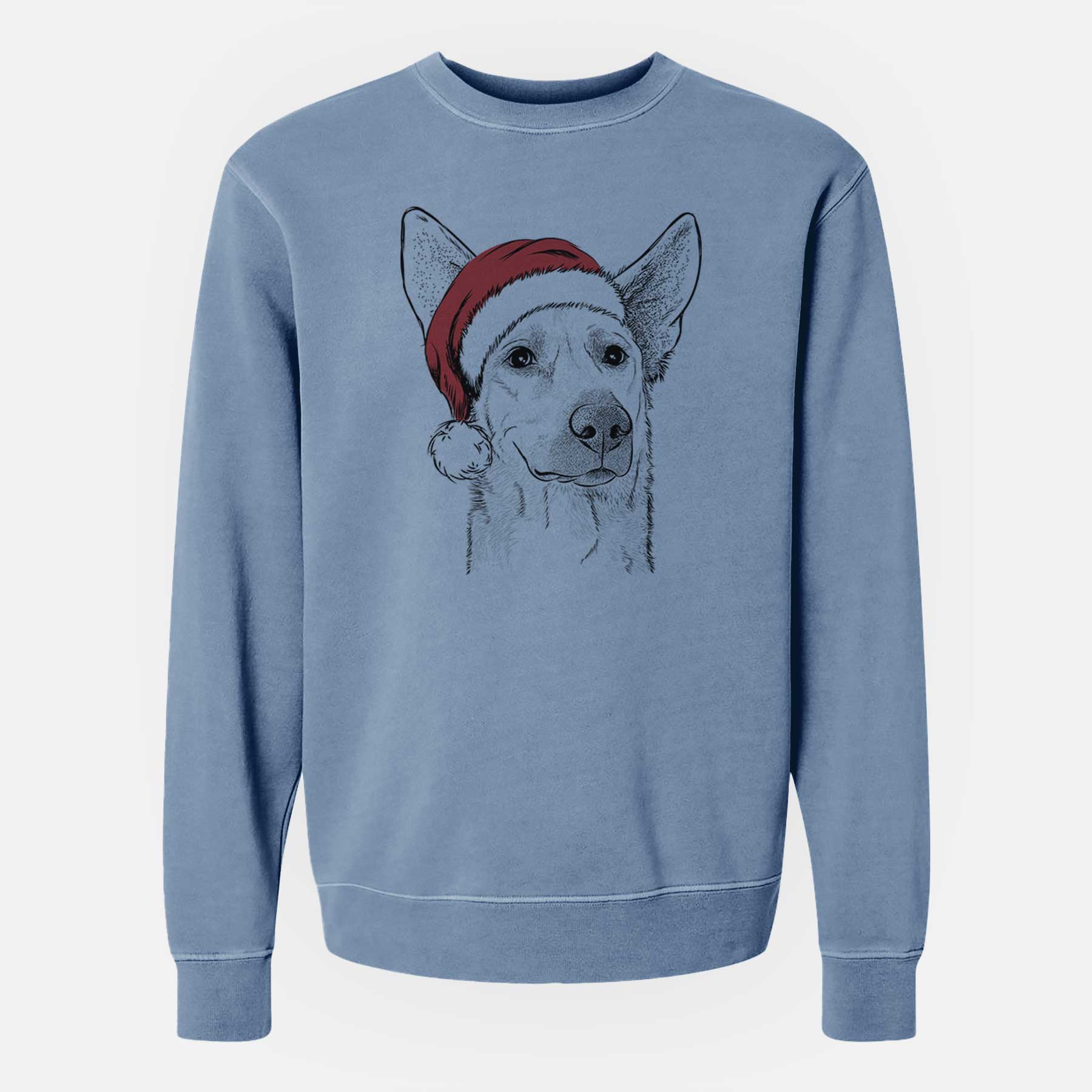 Santa Ember the Shepherd Mix - Unisex Pigment Dyed Crew Sweatshirt