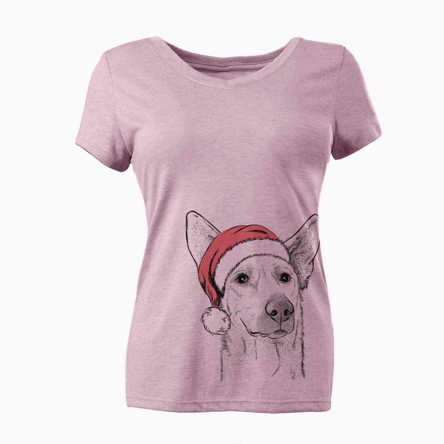 Santa Ember the Shepherd Mix - Women's V-neck Shirt