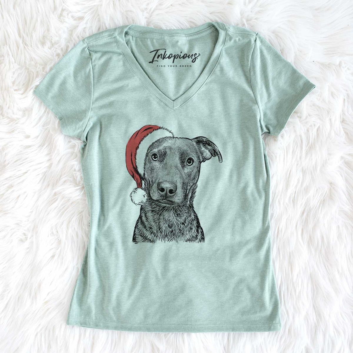 Santa Embyr the Mixed Breed - Women's V-neck Shirt