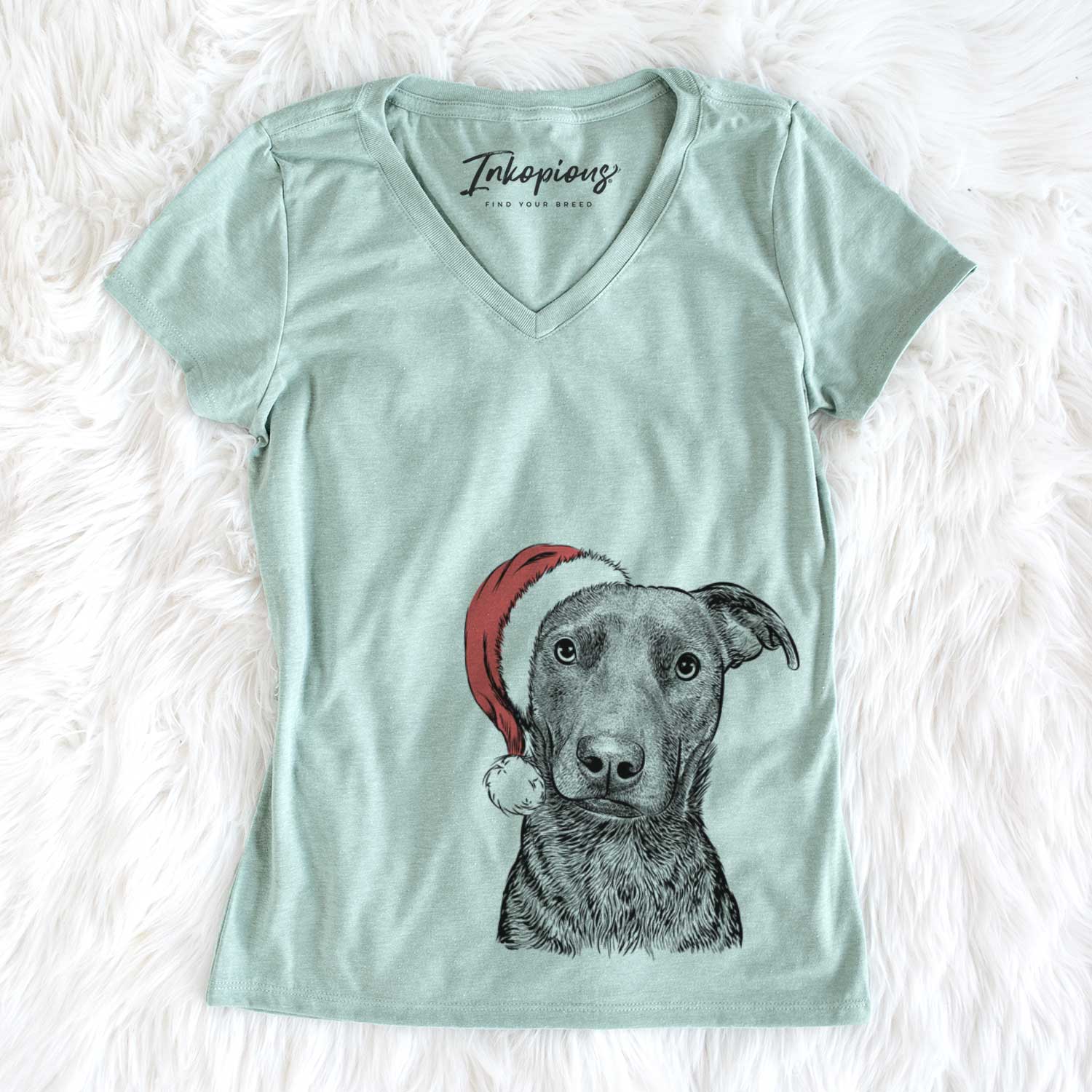 Santa Embyr the Mixed Breed - Women's V-neck Shirt