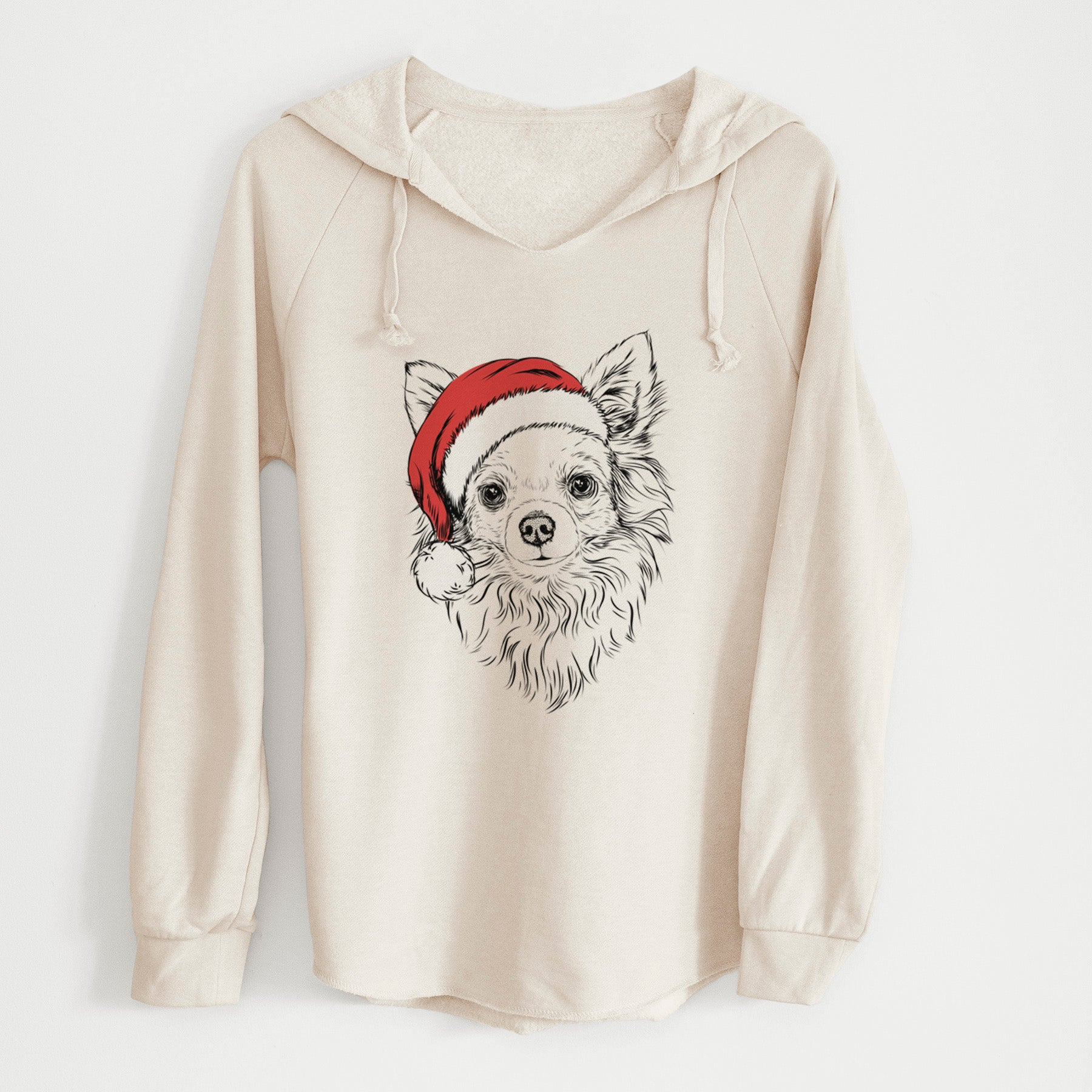 Santa Emma the Longhaired Chihuahua - Cali Wave Hooded Sweatshirt