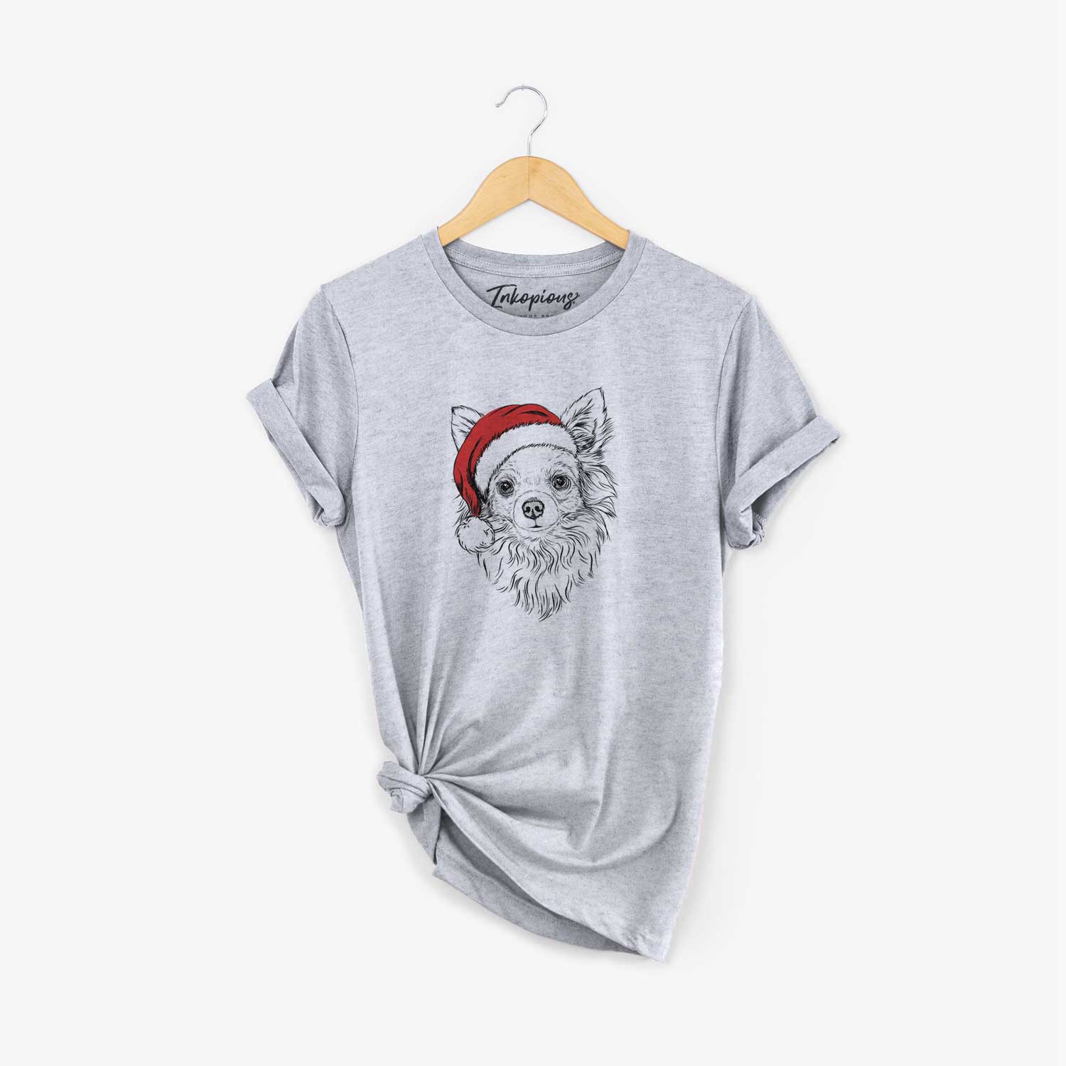 Santa Emma the Longhaired Chihuahua - Unisex Crewneck