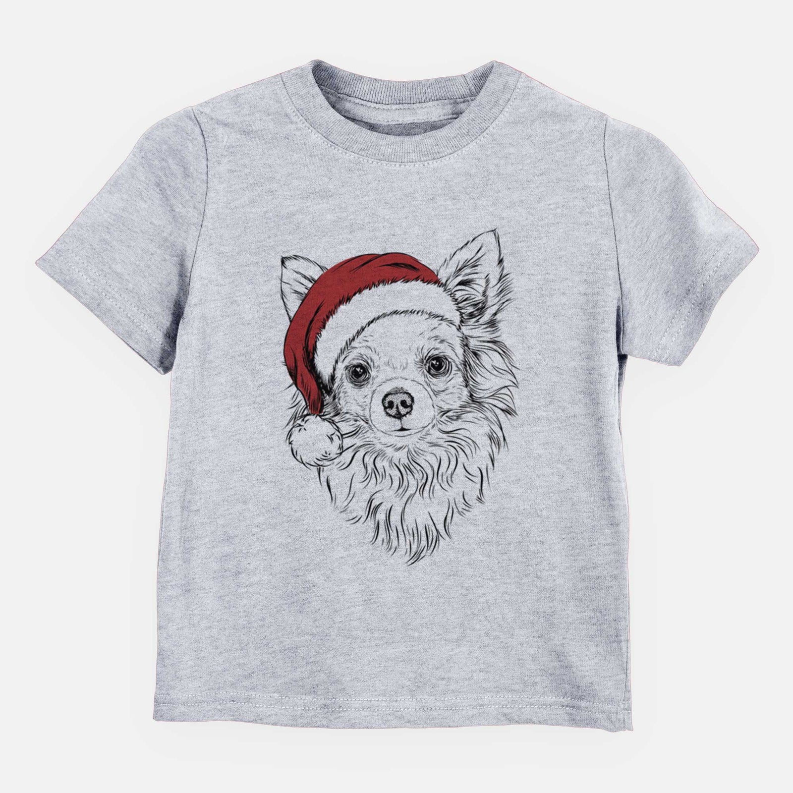 Santa Emma the Longhaired Chihuahua - Kids/Youth/Toddler Shirt