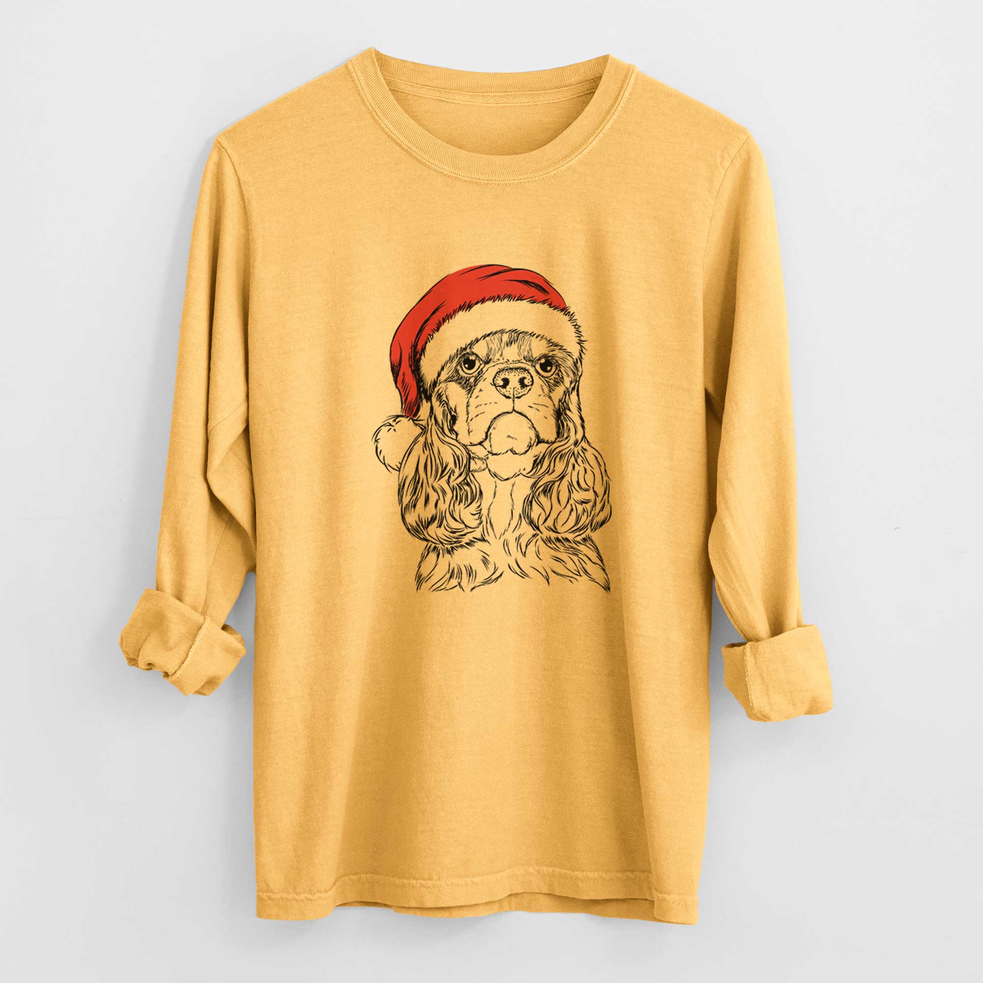 Santa Emma the Cocker Spaniel - Heavyweight 100% Cotton Long Sleeve