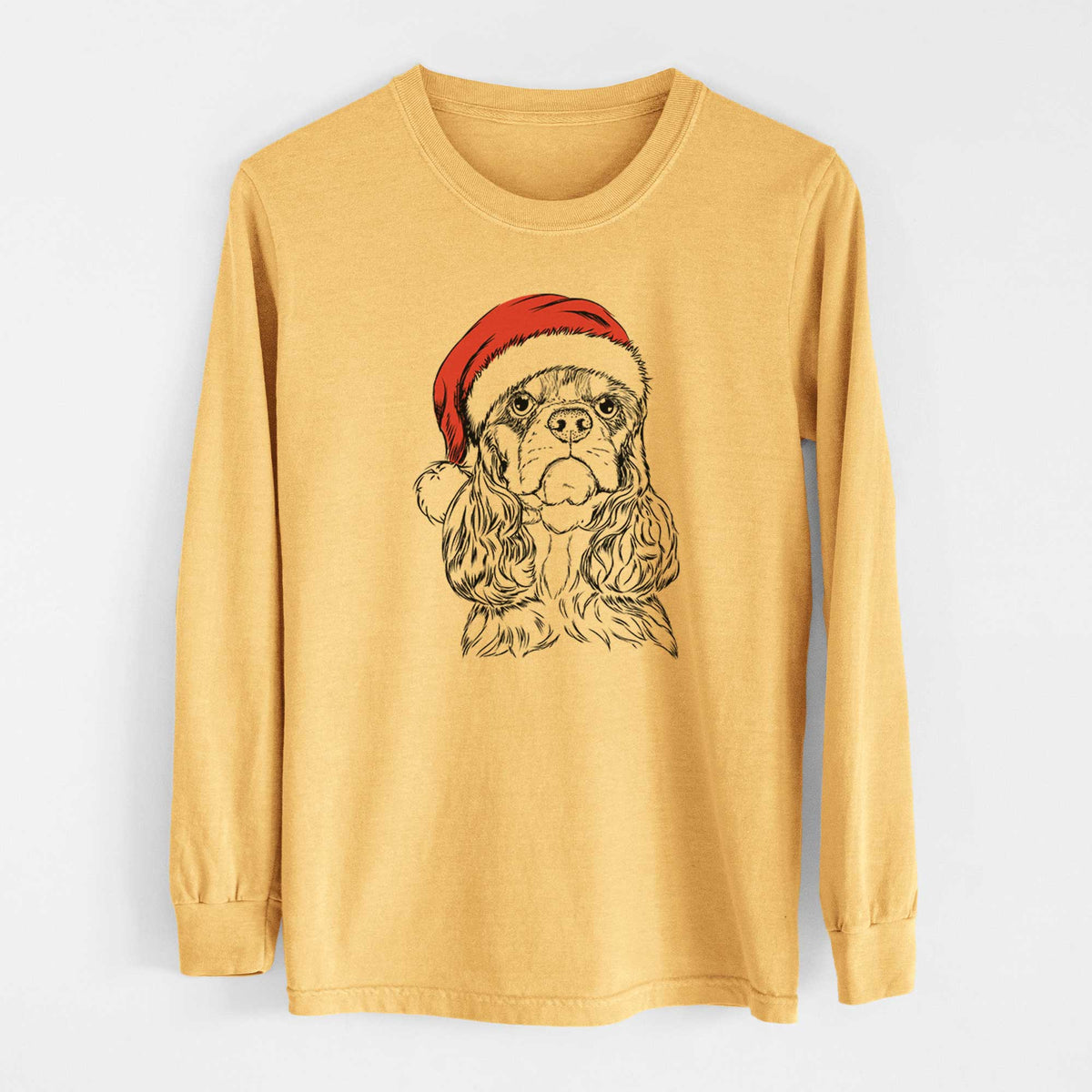 Santa Emma the Cocker Spaniel - Heavyweight 100% Cotton Long Sleeve