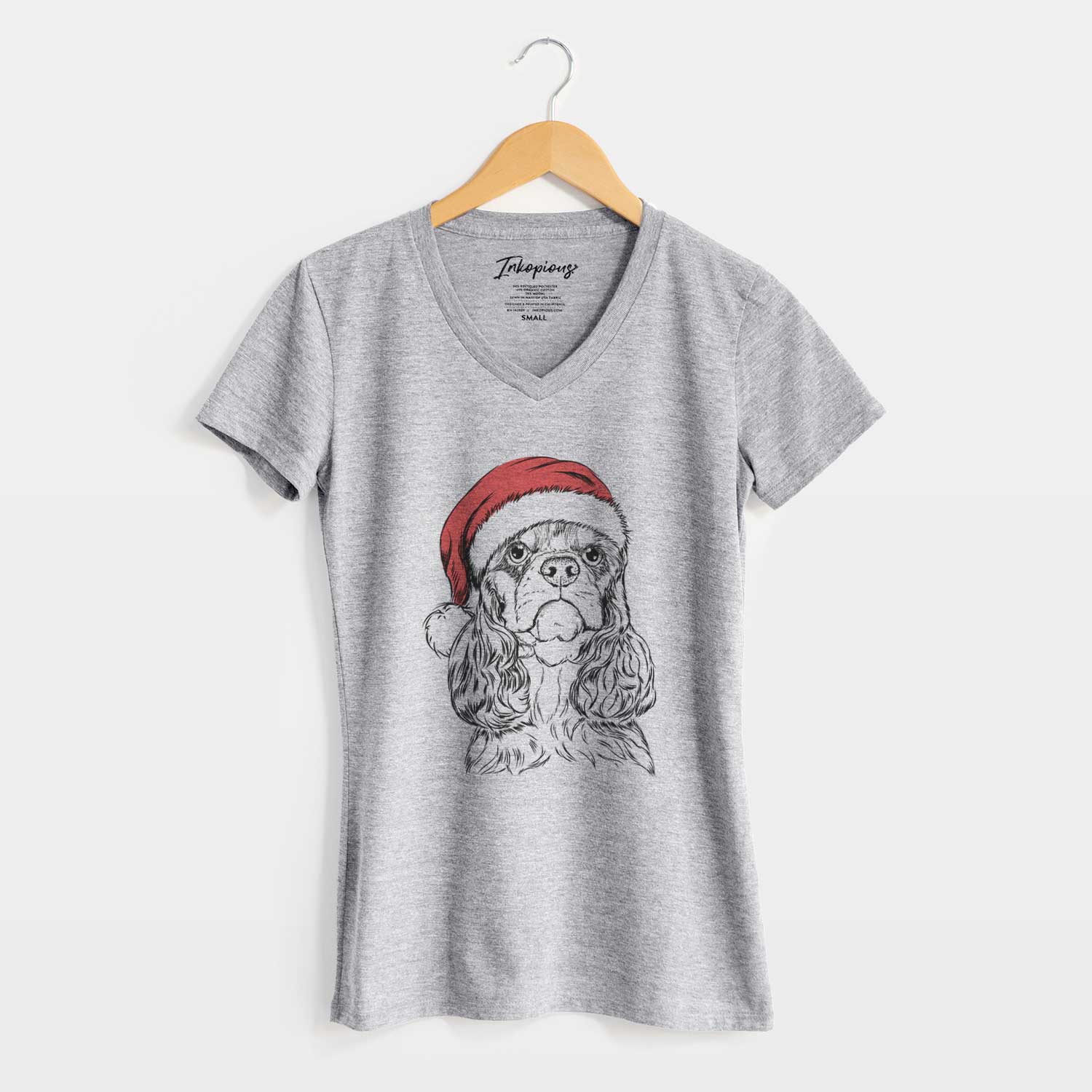 Santa Emma the Cocker Spaniel - Women's V-neck Shirt