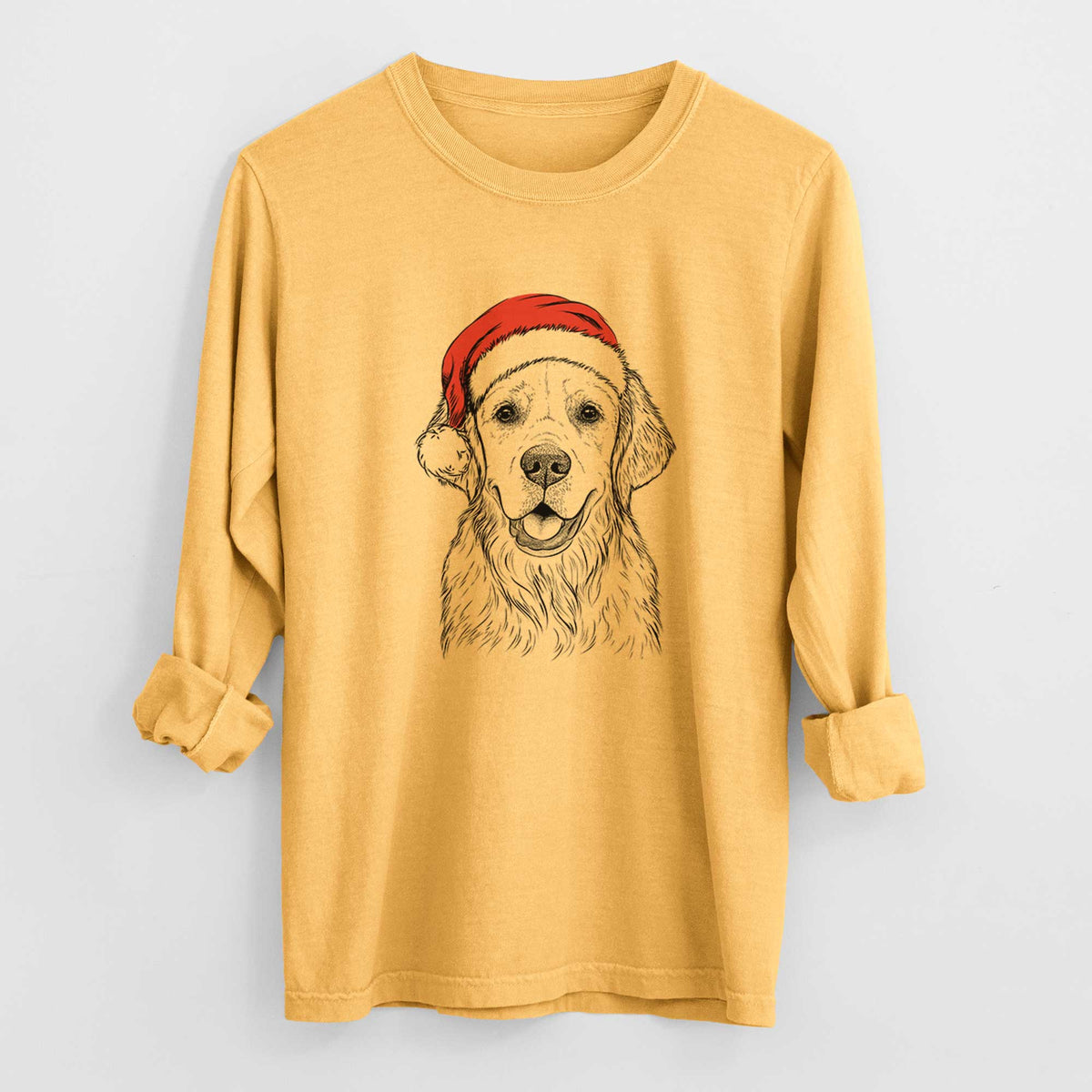 Santa Emma the Golden Retriever - Heavyweight 100% Cotton Long Sleeve