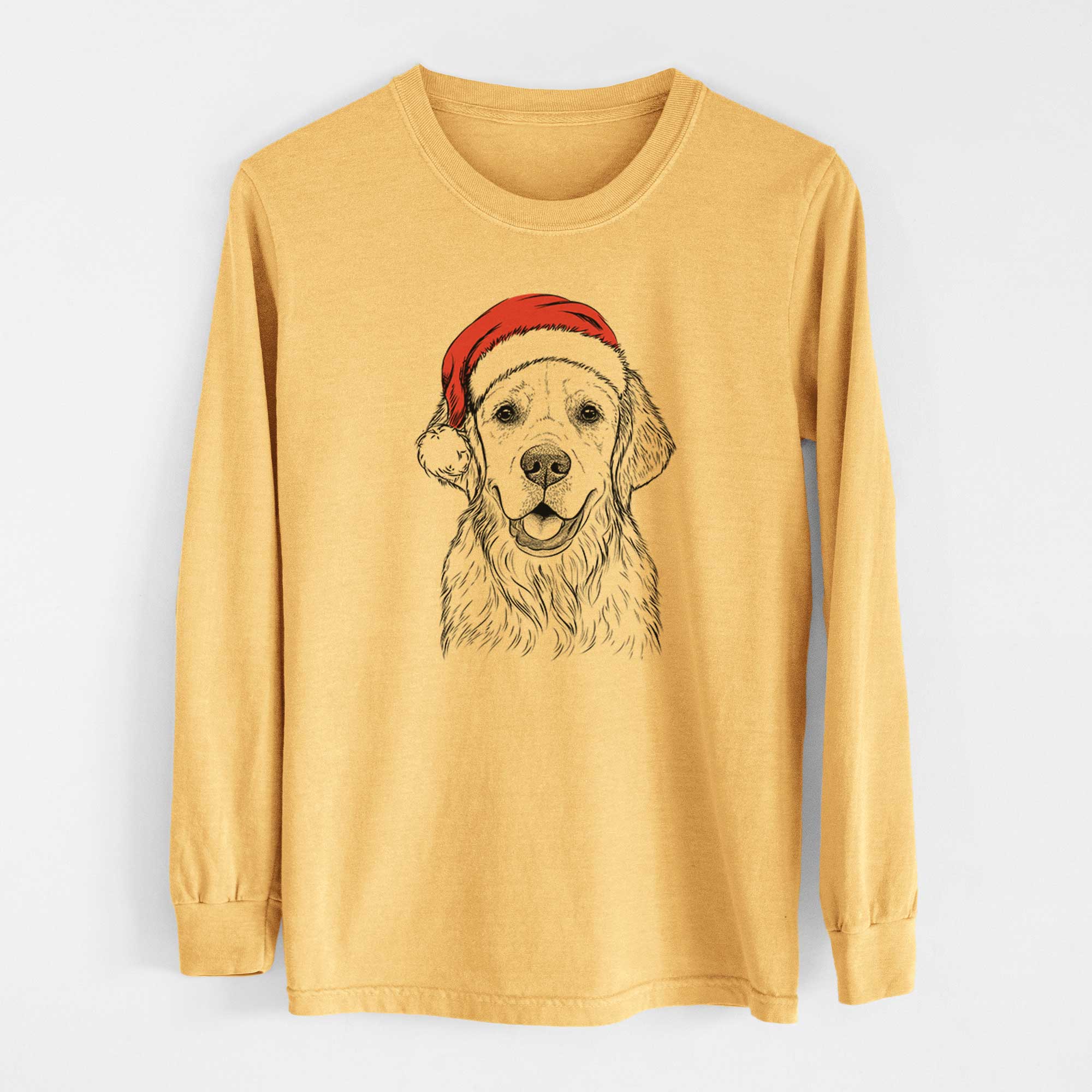 Santa Emma the Golden Retriever - Heavyweight 100% Cotton Long Sleeve