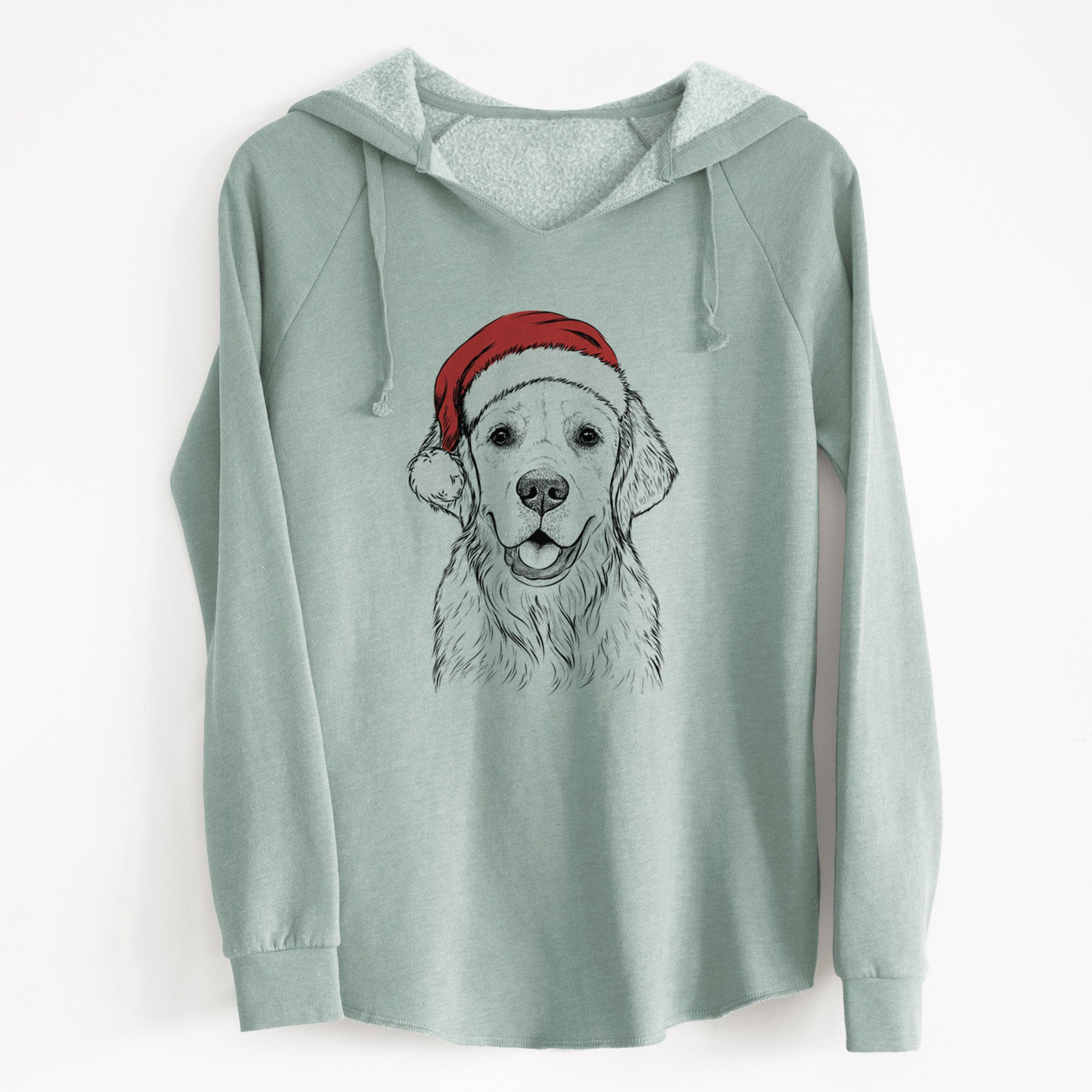 Santa Emma the Golden Retriever - Cali Wave Hooded Sweatshirt