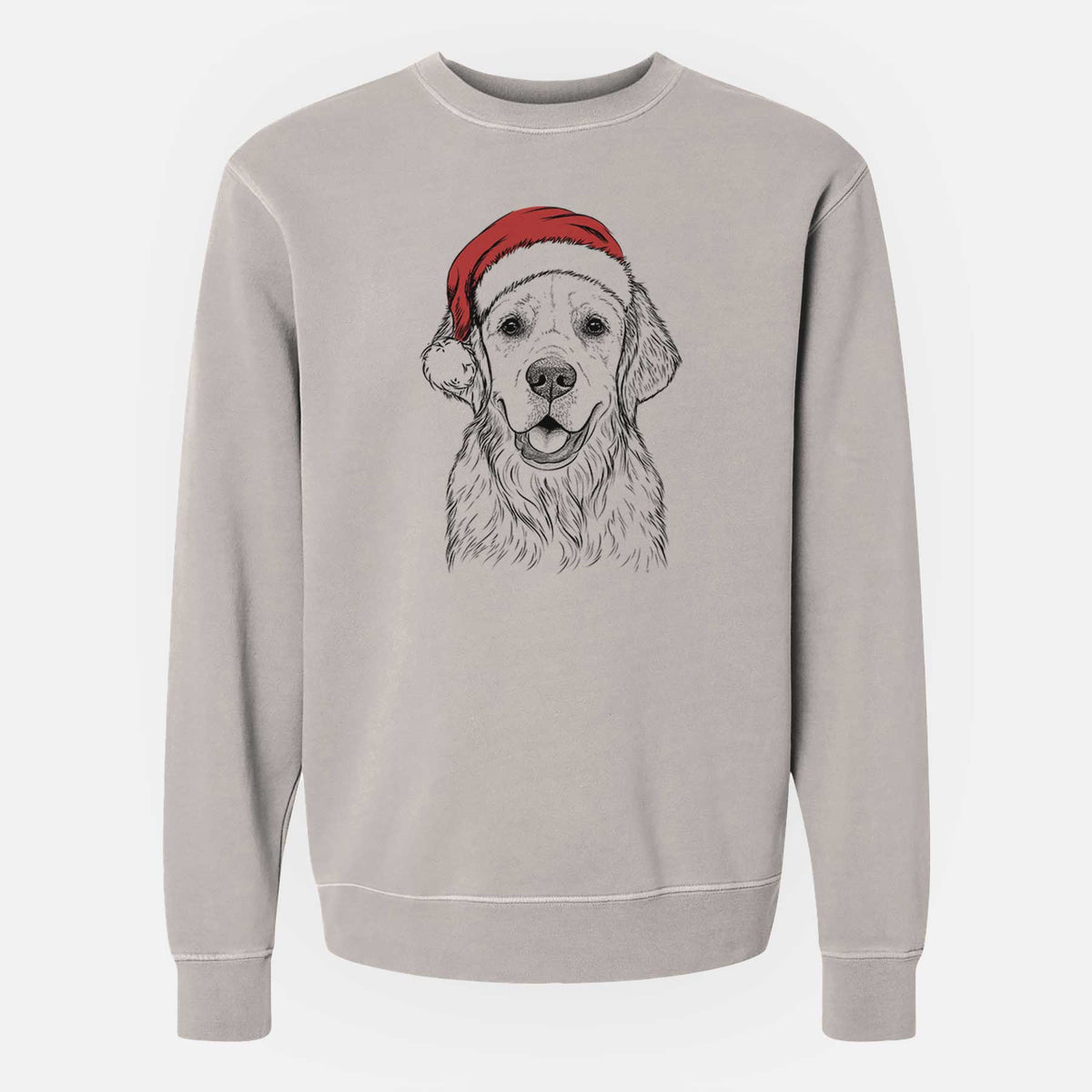 Santa Emma the Golden Retriever - Unisex Pigment Dyed Crew Sweatshirt