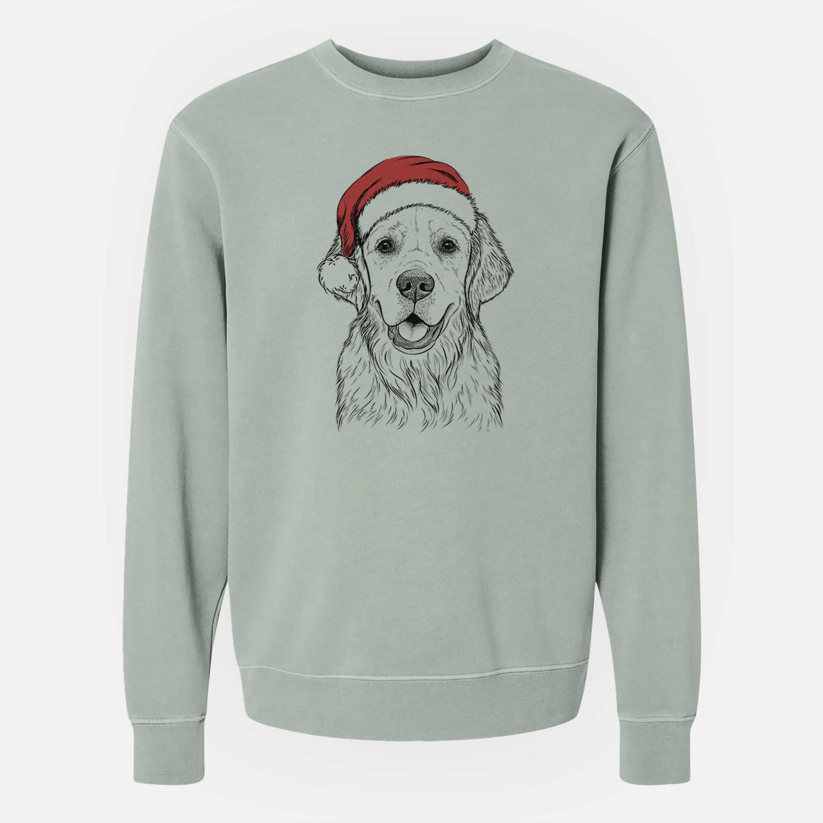 Santa Emma the Golden Retriever - Unisex Pigment Dyed Crew Sweatshirt