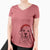 Santa Emma the Golden Retriever - Women's V-neck Shirt