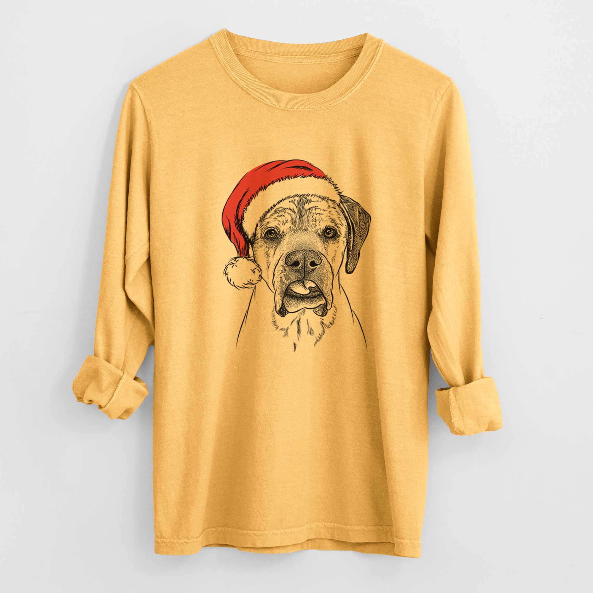 Santa Emma the English Mastiff - Heavyweight 100% Cotton Long Sleeve