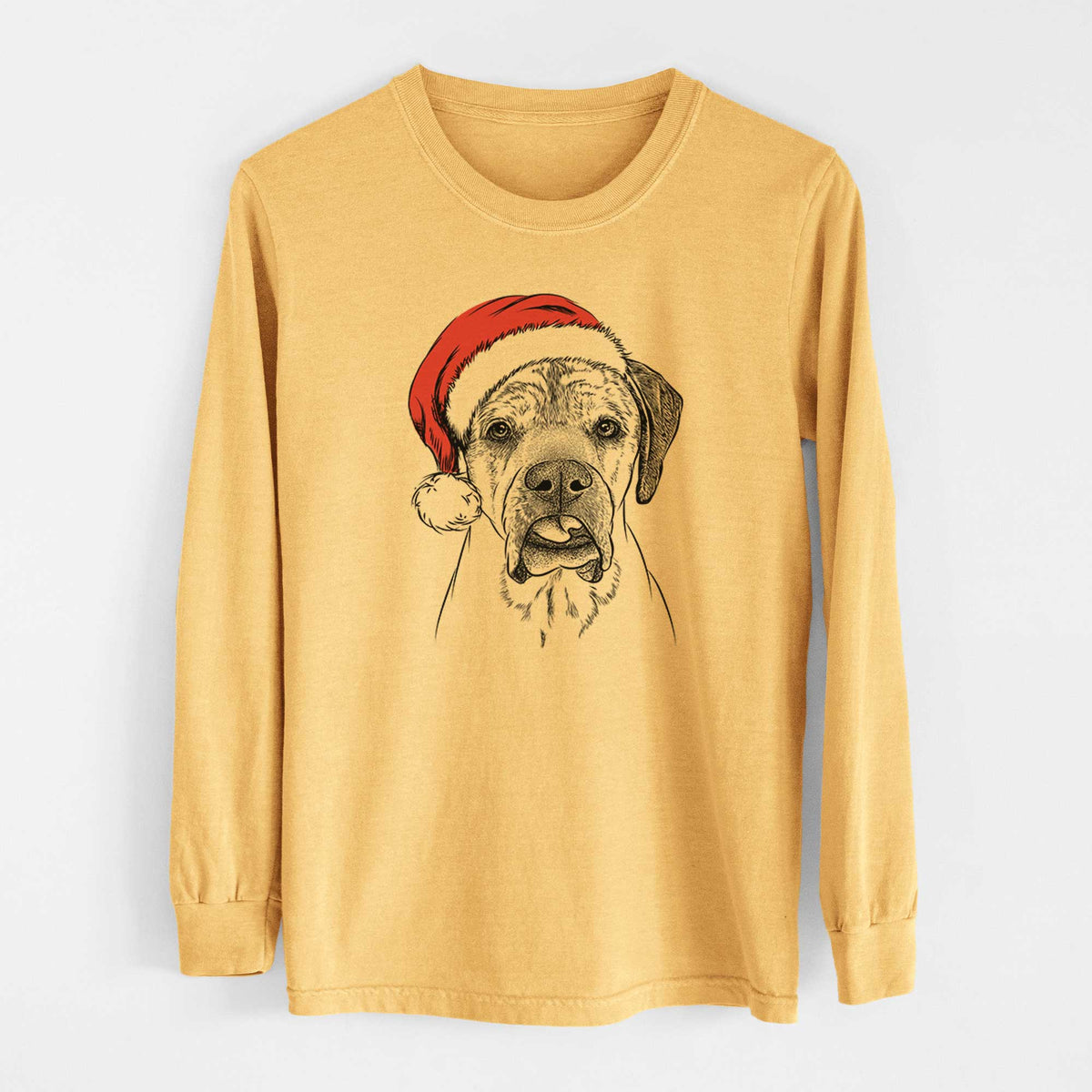 Santa Emma the English Mastiff - Heavyweight 100% Cotton Long Sleeve