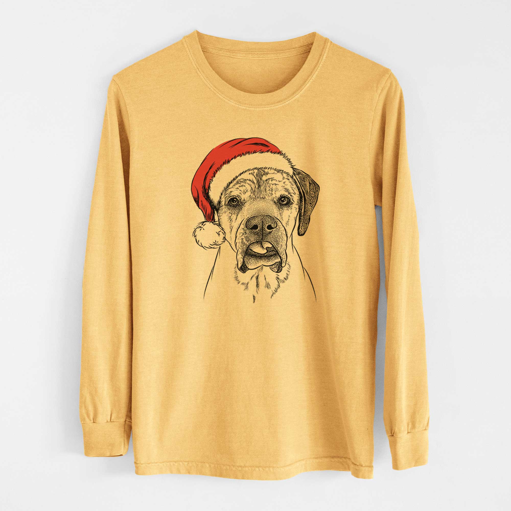 Santa Emma the English Mastiff - Heavyweight 100% Cotton Long Sleeve