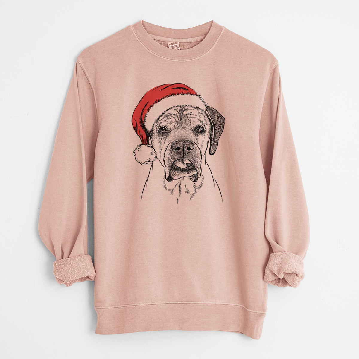 Santa Emma the English Mastiff - Unisex Pigment Dyed Crew Sweatshirt
