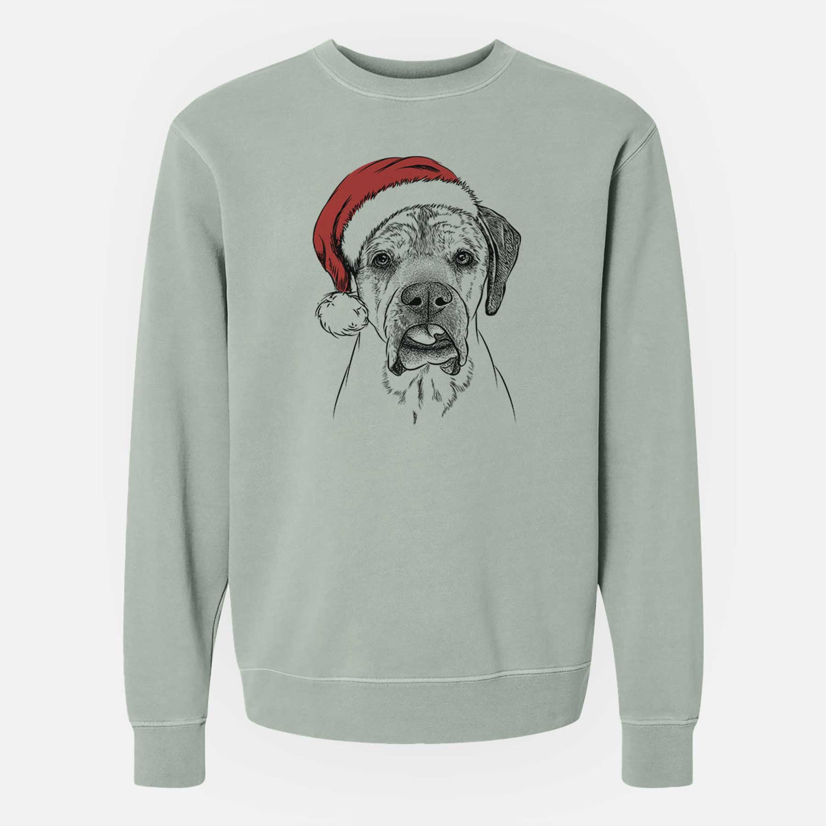 Santa Emma the English Mastiff - Unisex Pigment Dyed Crew Sweatshirt
