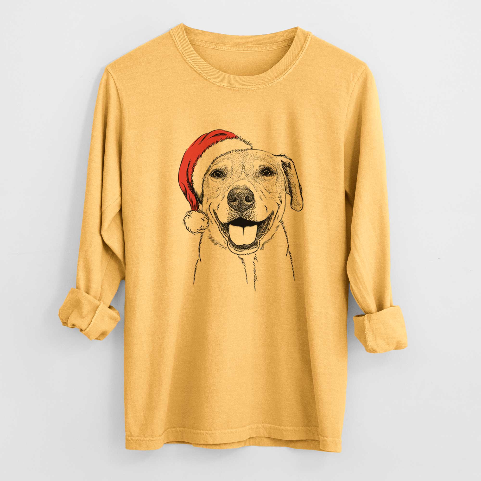 Santa Ernie the Mixed Breed - Heavyweight 100% Cotton Long Sleeve