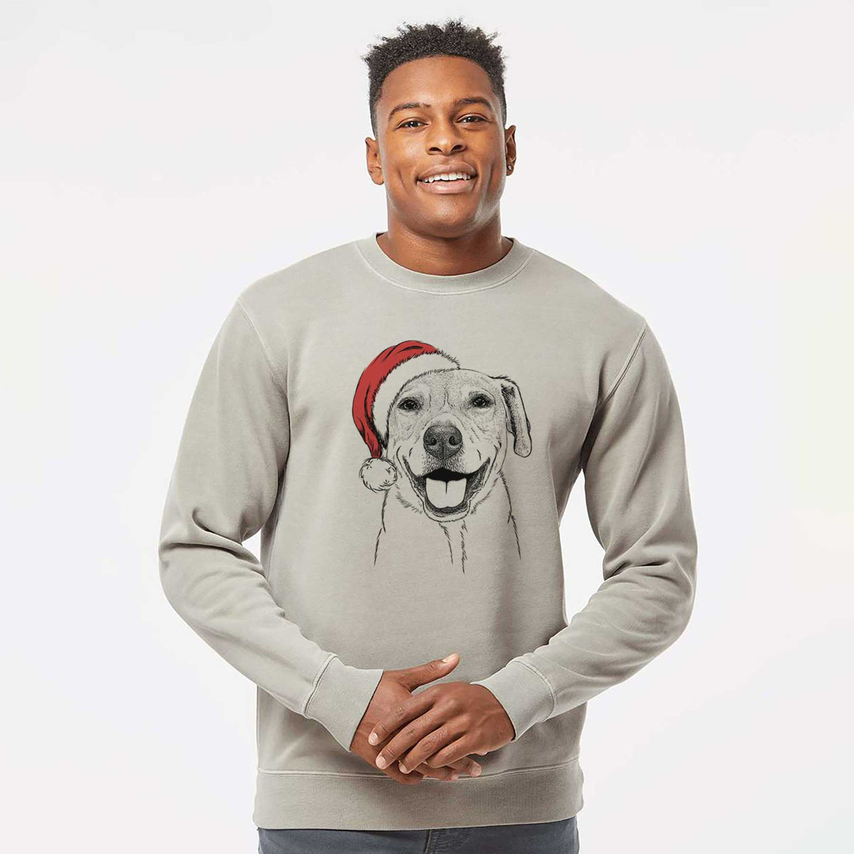 Santa Ernie the Mixed Breed - Unisex Pigment Dyed Crew Sweatshirt