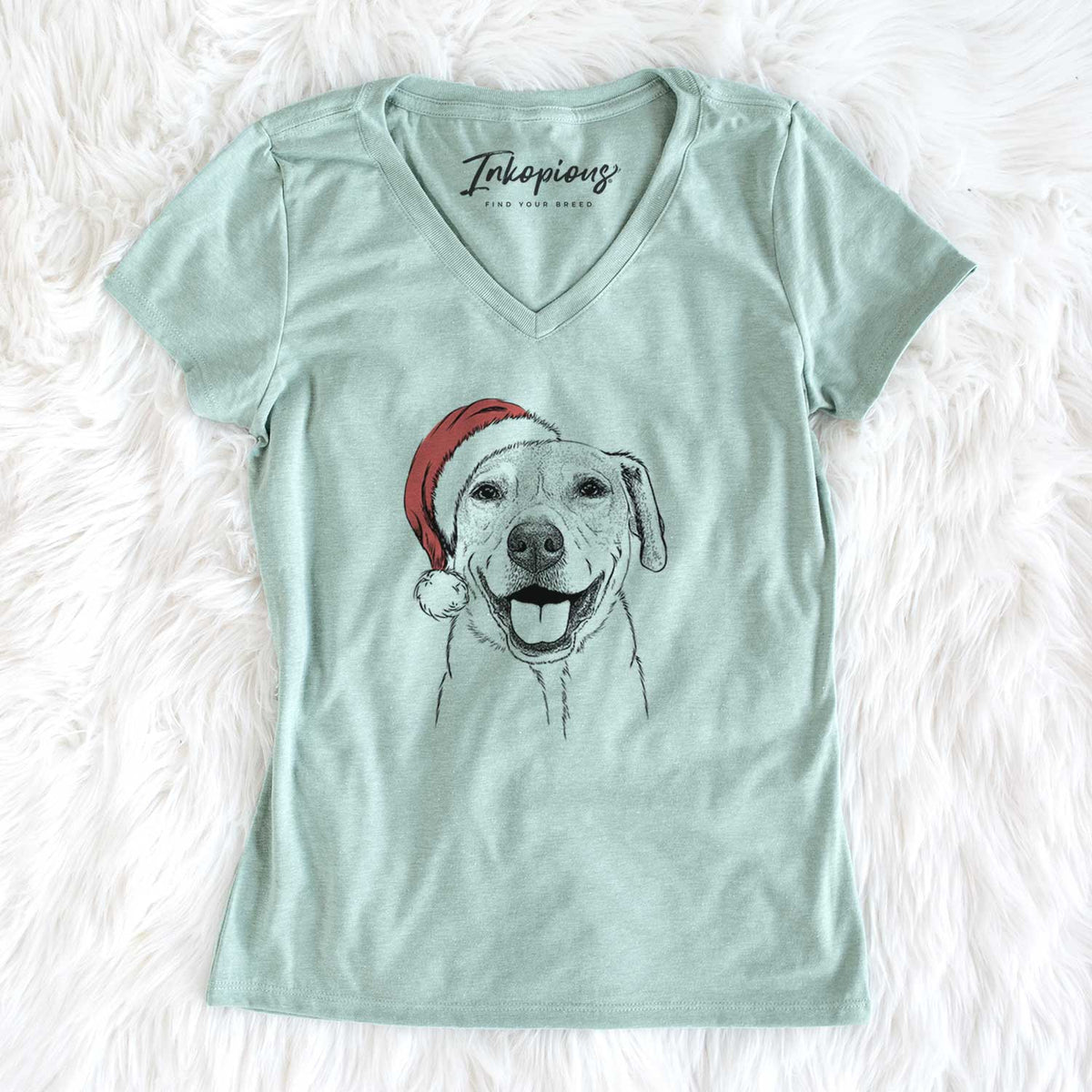 Santa Ernie the Mixed Breed - Women's V-neck Shirt