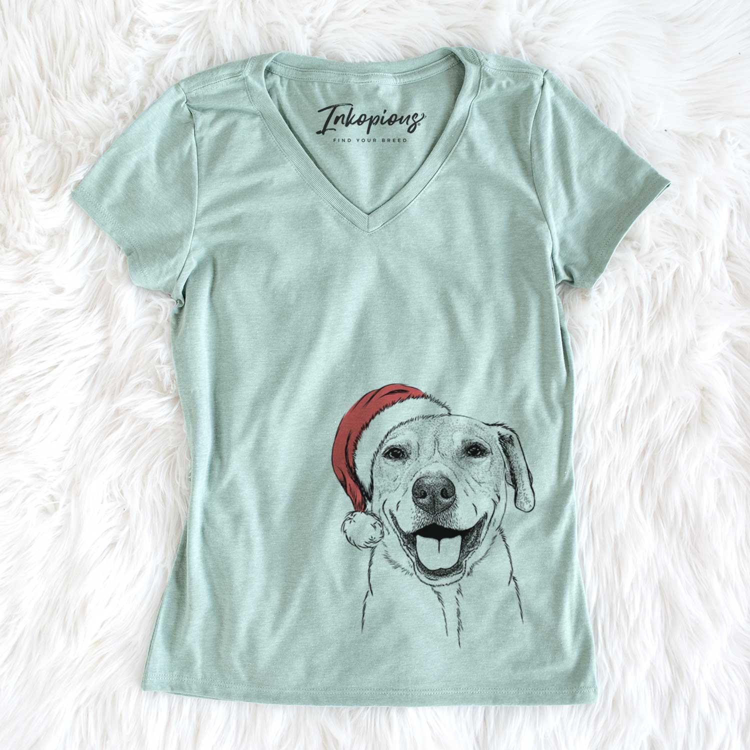 Santa Ernie the Mixed Breed - Women's V-neck Shirt