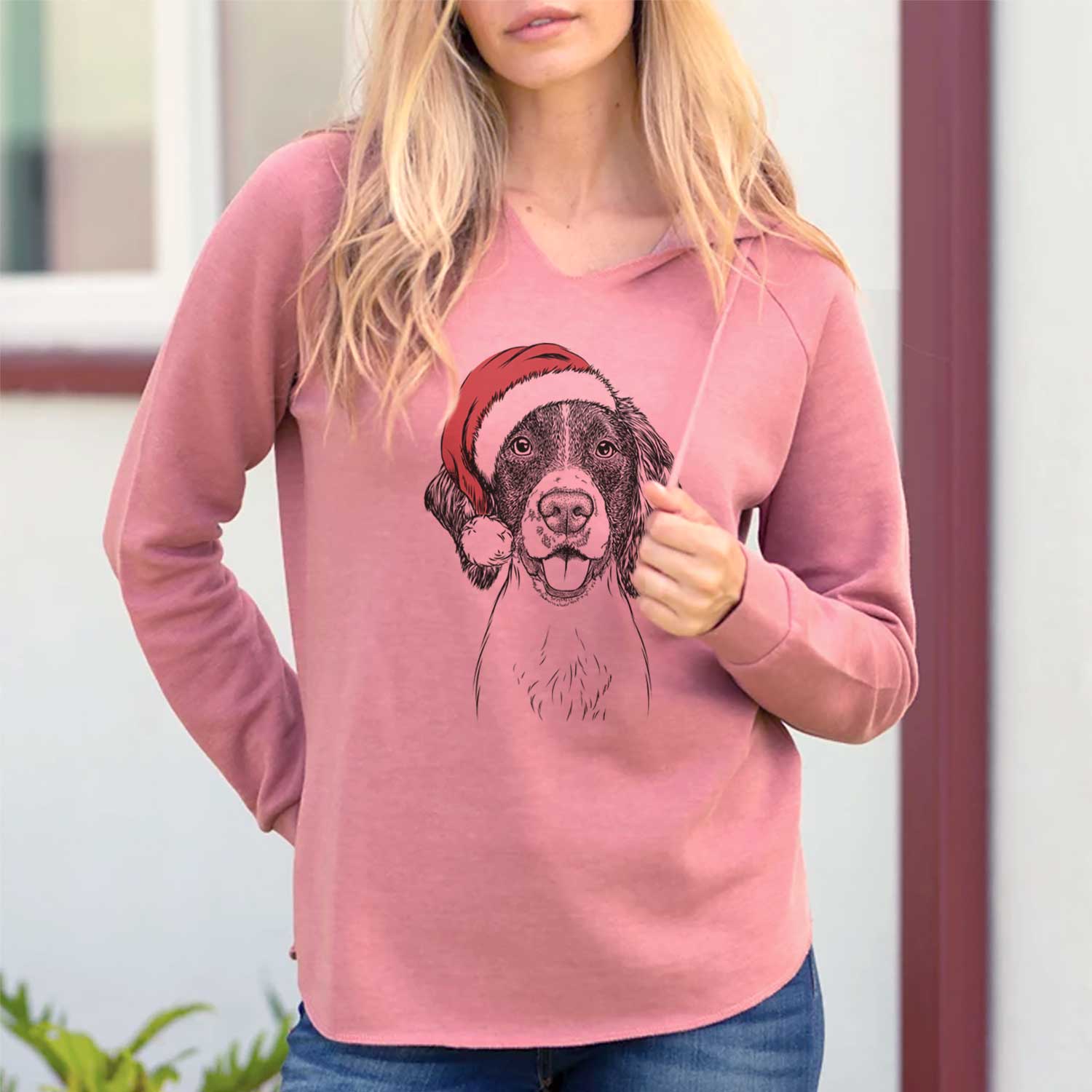 Santa Ever the English Springer Spaniel - Cali Wave Hooded Sweatshirt