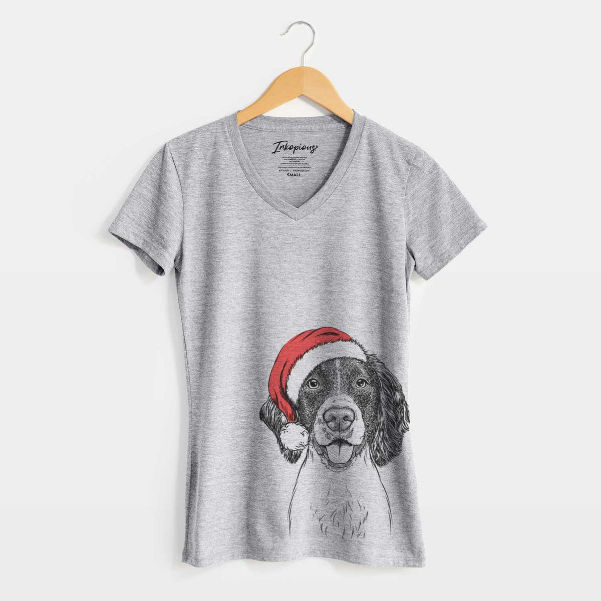 Santa Ever the English Springer Spaniel - Women's V-neck Shirt