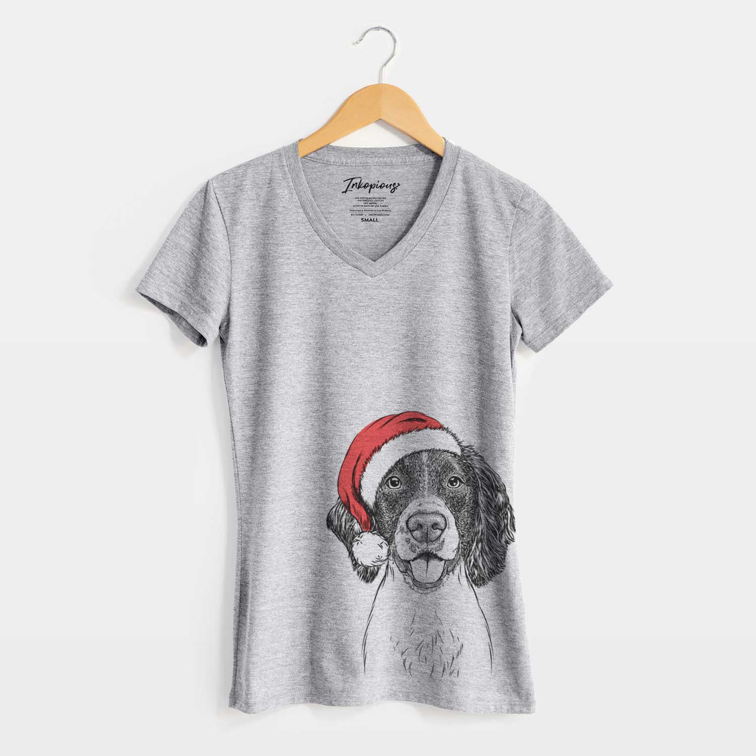 Santa Ever the English Springer Spaniel - Women's V-neck Shirt